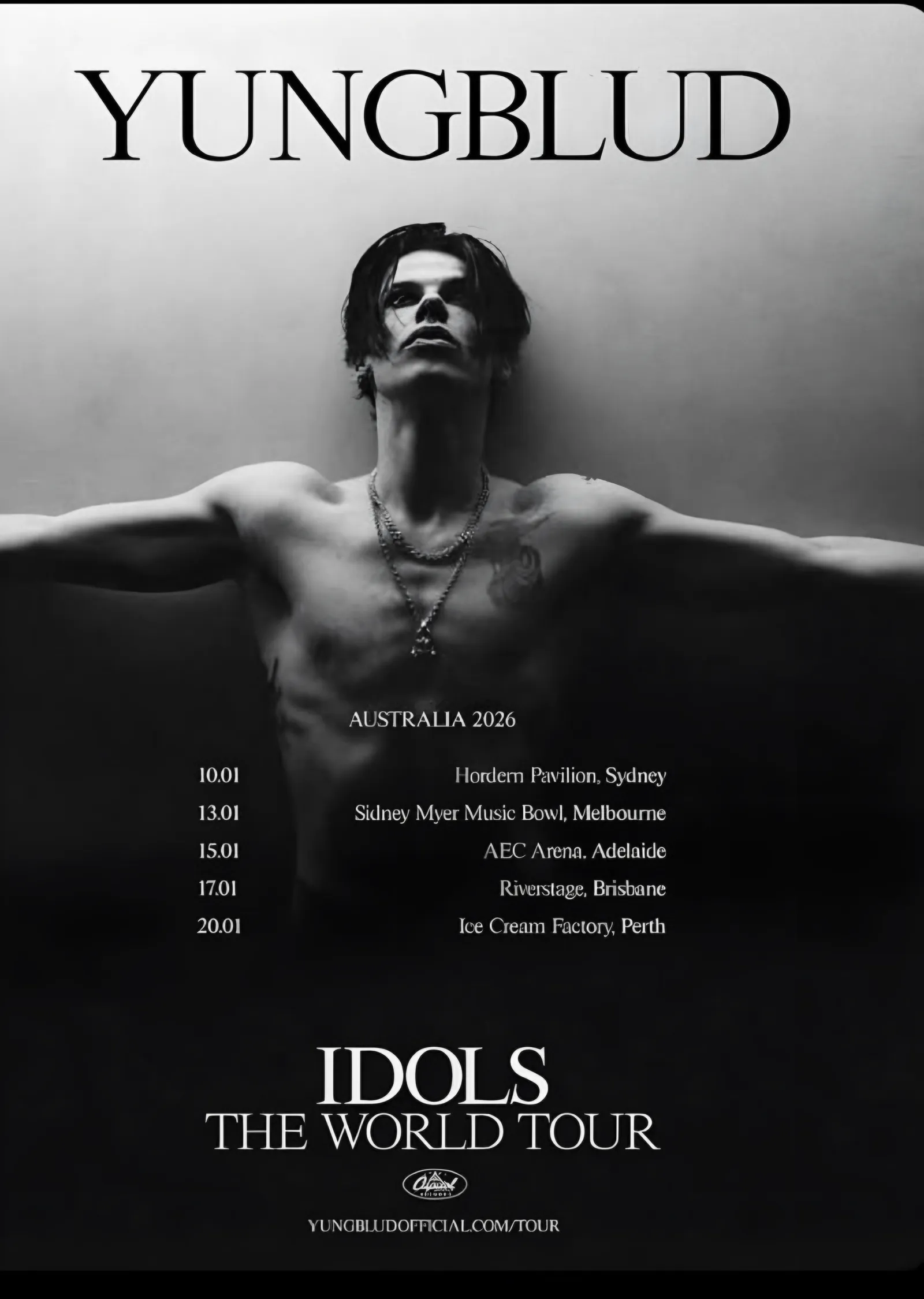 Yungblud - Idols Avustralya Turnesi metal tablo