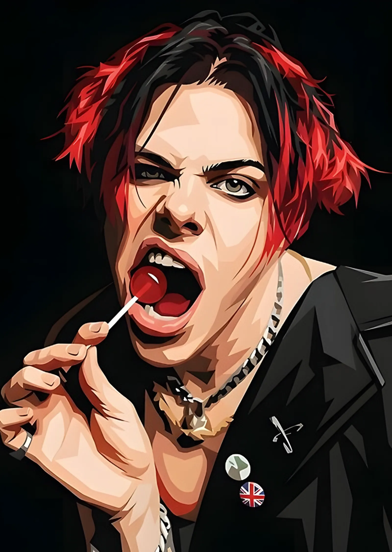 Yungblud - Kırmızı Lolipop metal tablo