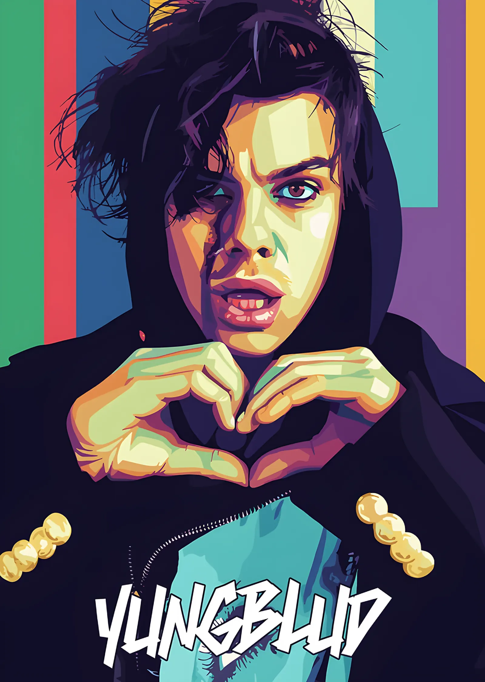Yungblud - Renkli Şeritler metal tablo