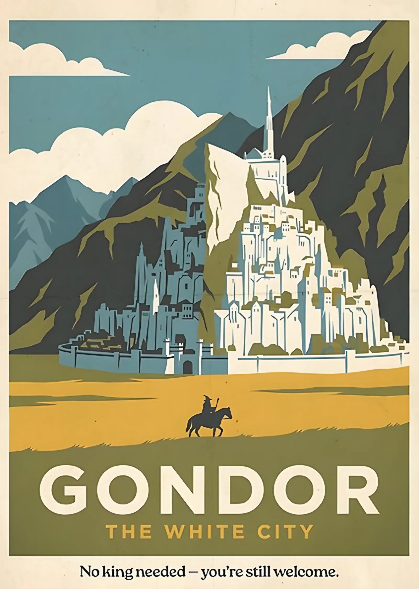 Yüzüklerin Efendisi - Gondor Seyahat Afişi metal tablo