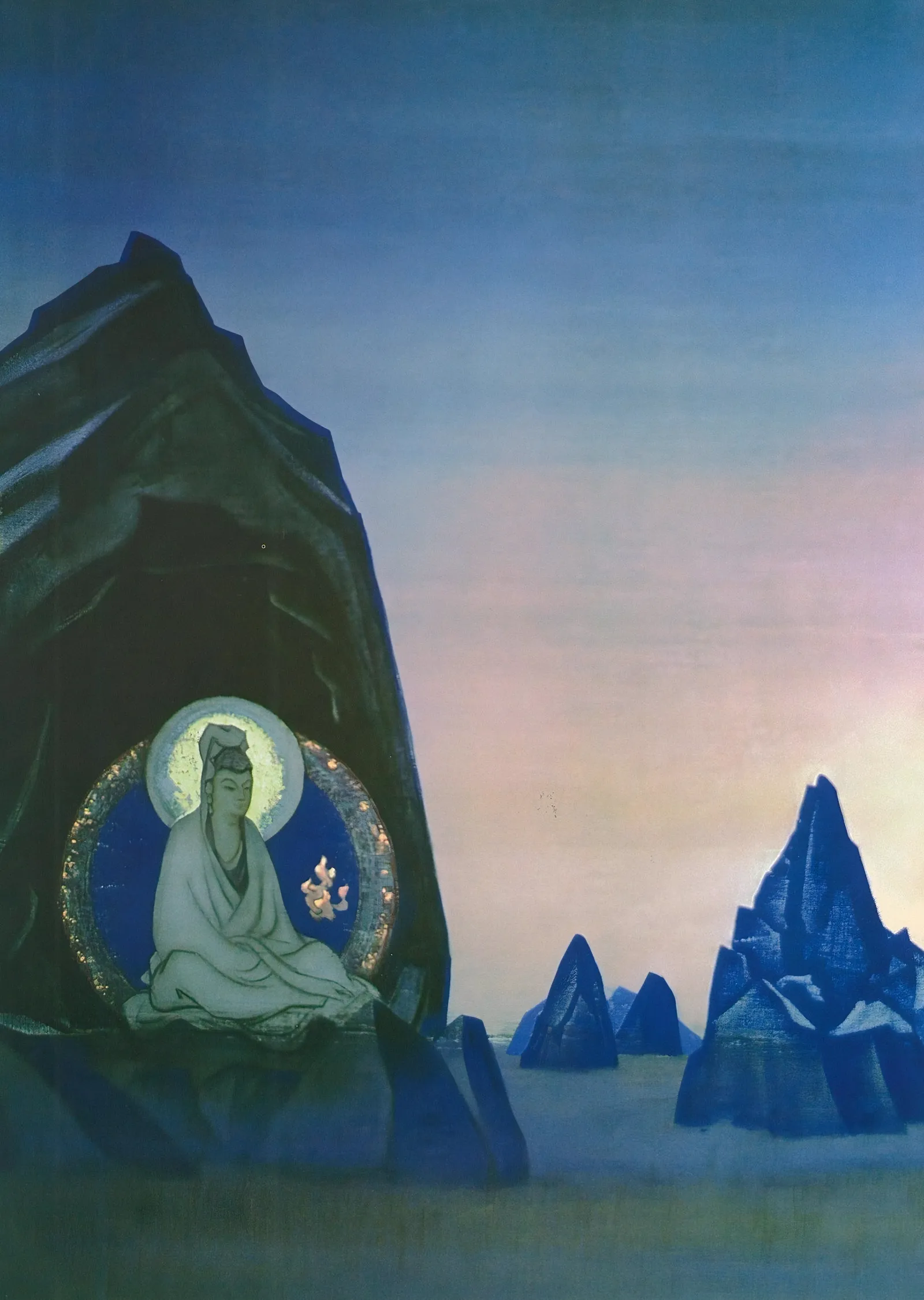 Zafer Kazanan Buda - Nicholas Roerich metal tablo