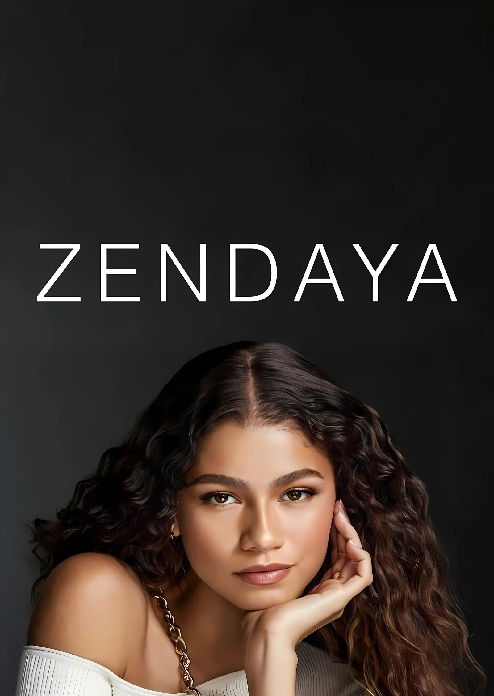 Zendaya - Siyah Zemin metal tablo