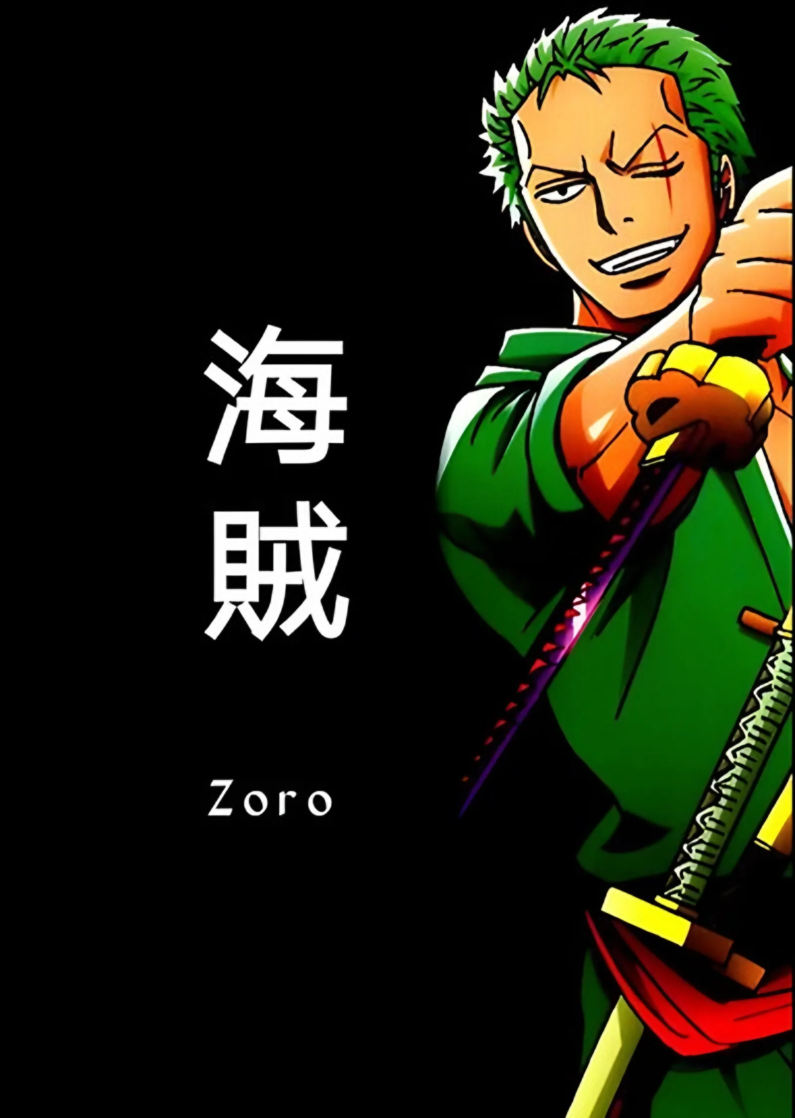 Zoro Korsan Kanji metal tablo