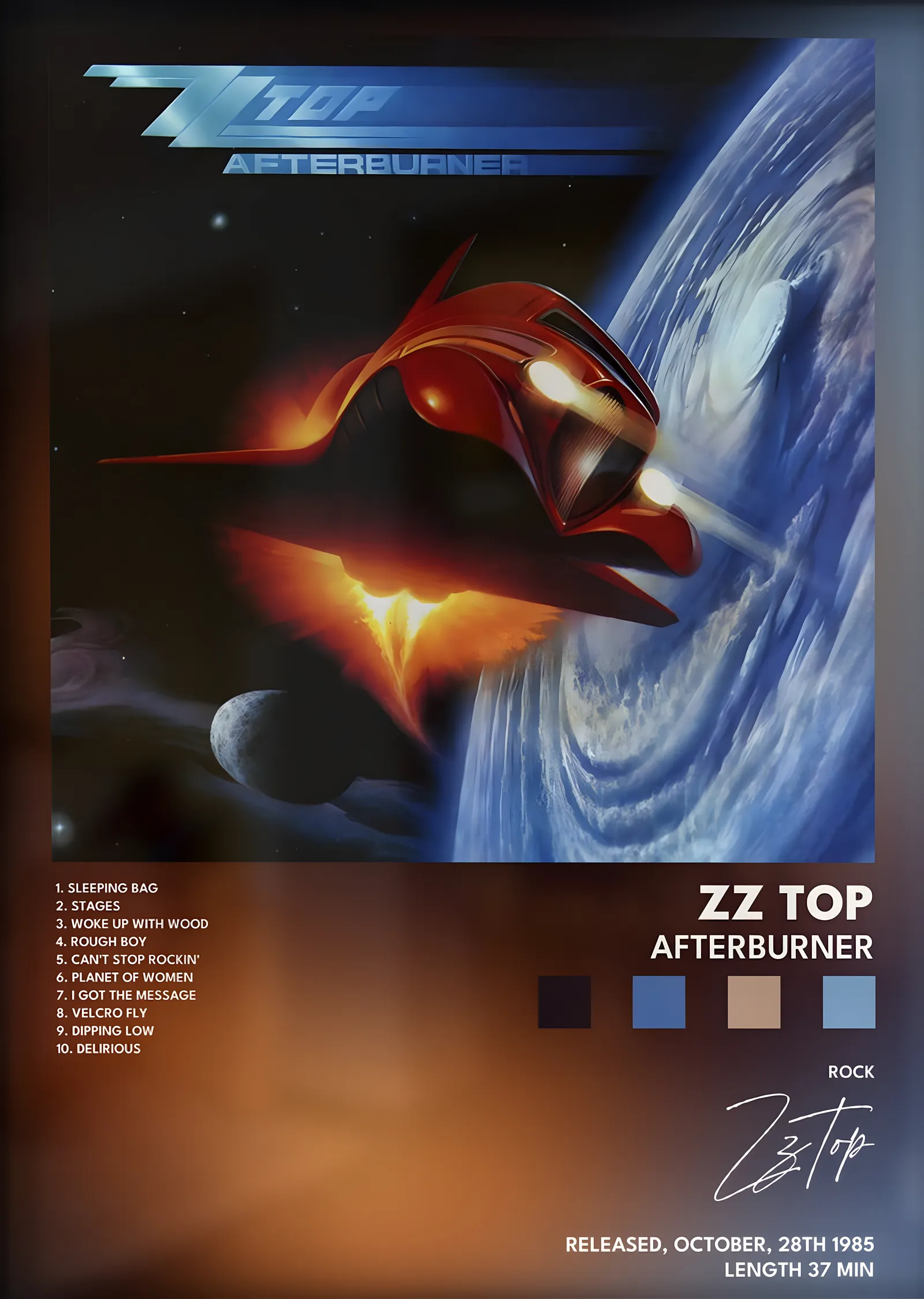 ZZ Top: Afterburner metal tablo