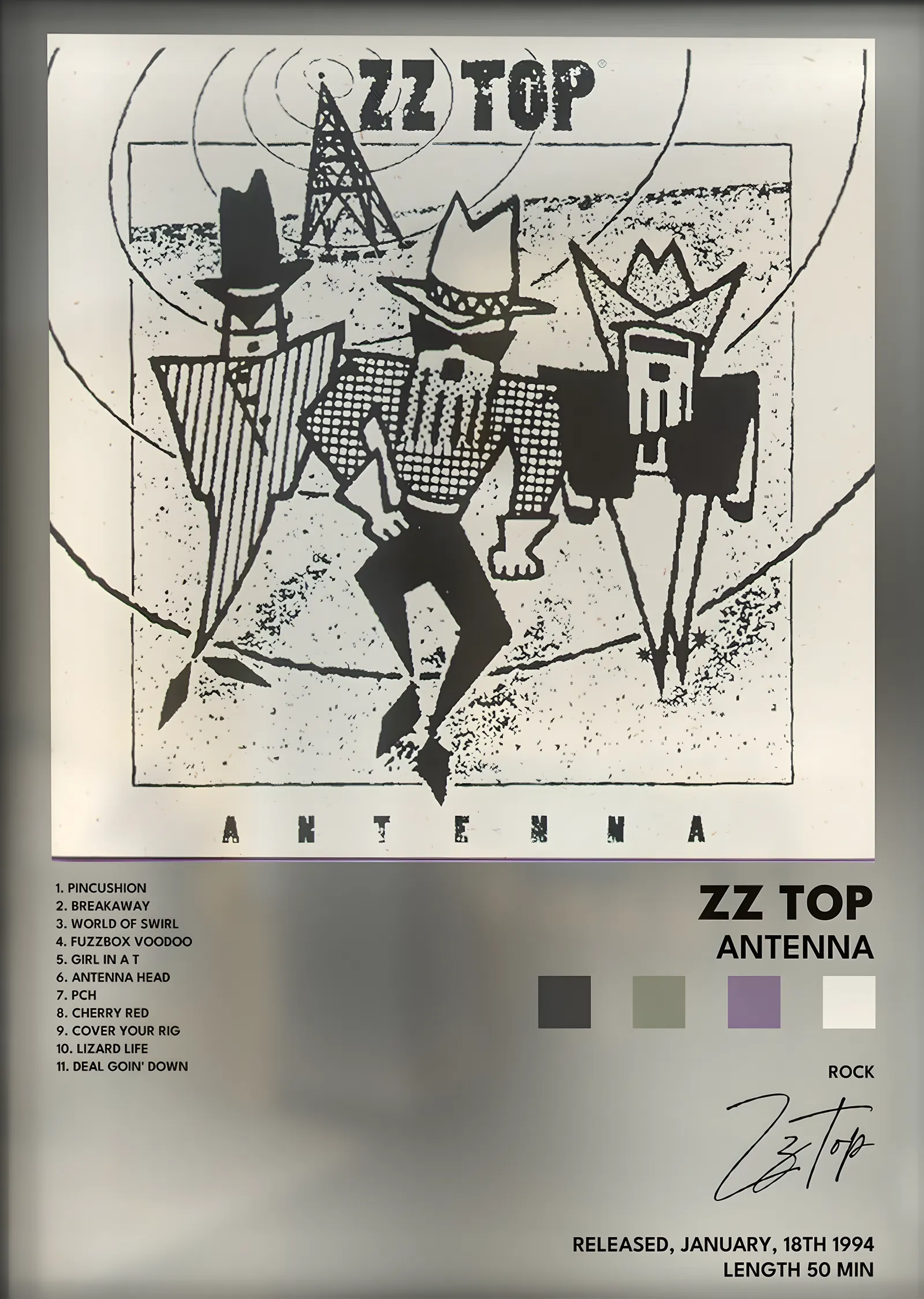 ZZ Top: Antenna metal tablo