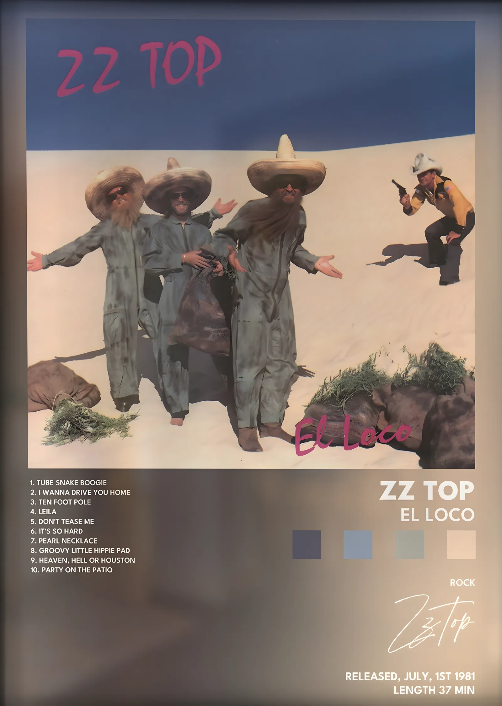 ZZ Top: El Loco metal tablo