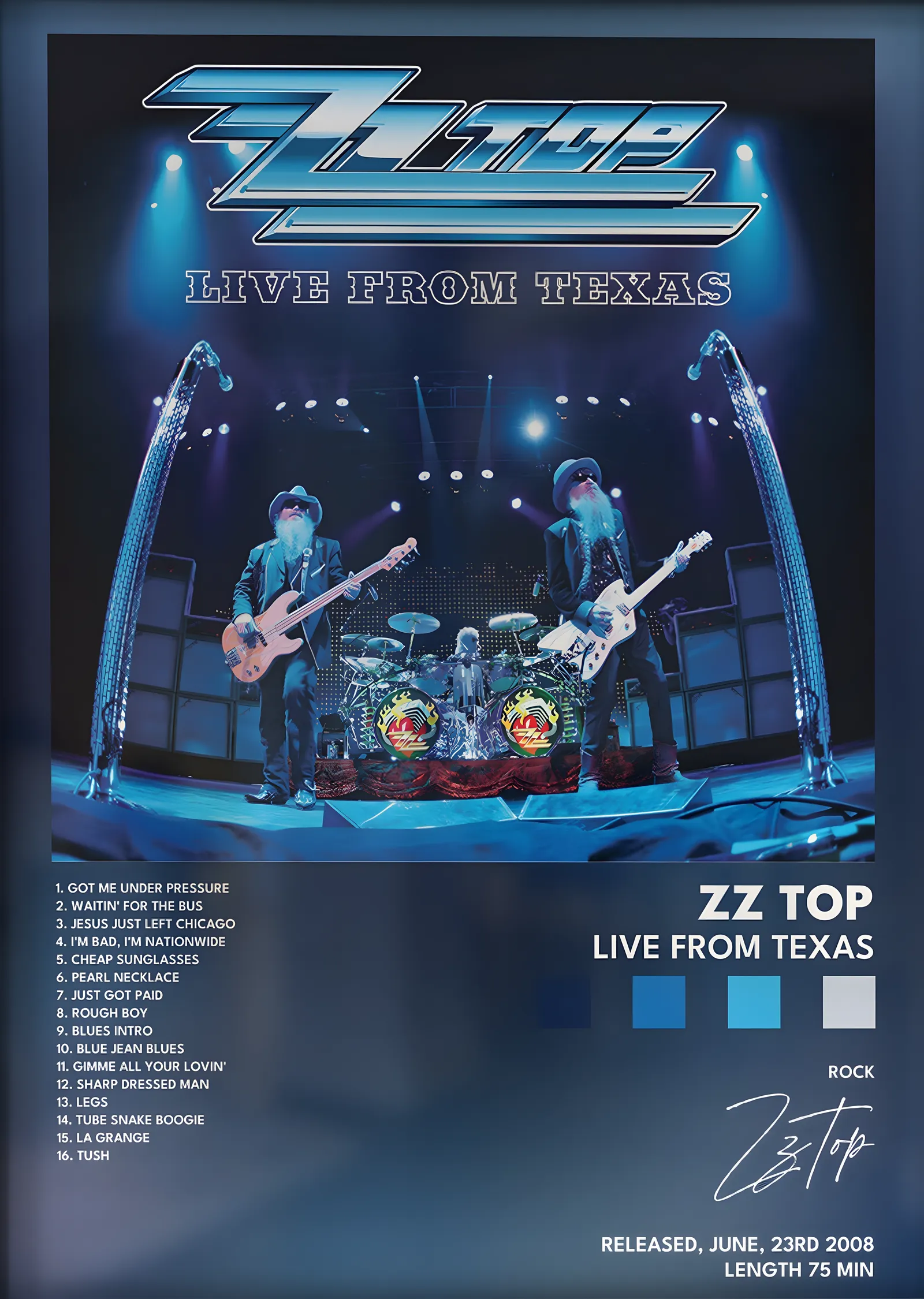 ZZ Top: Live from Texas metal tablo