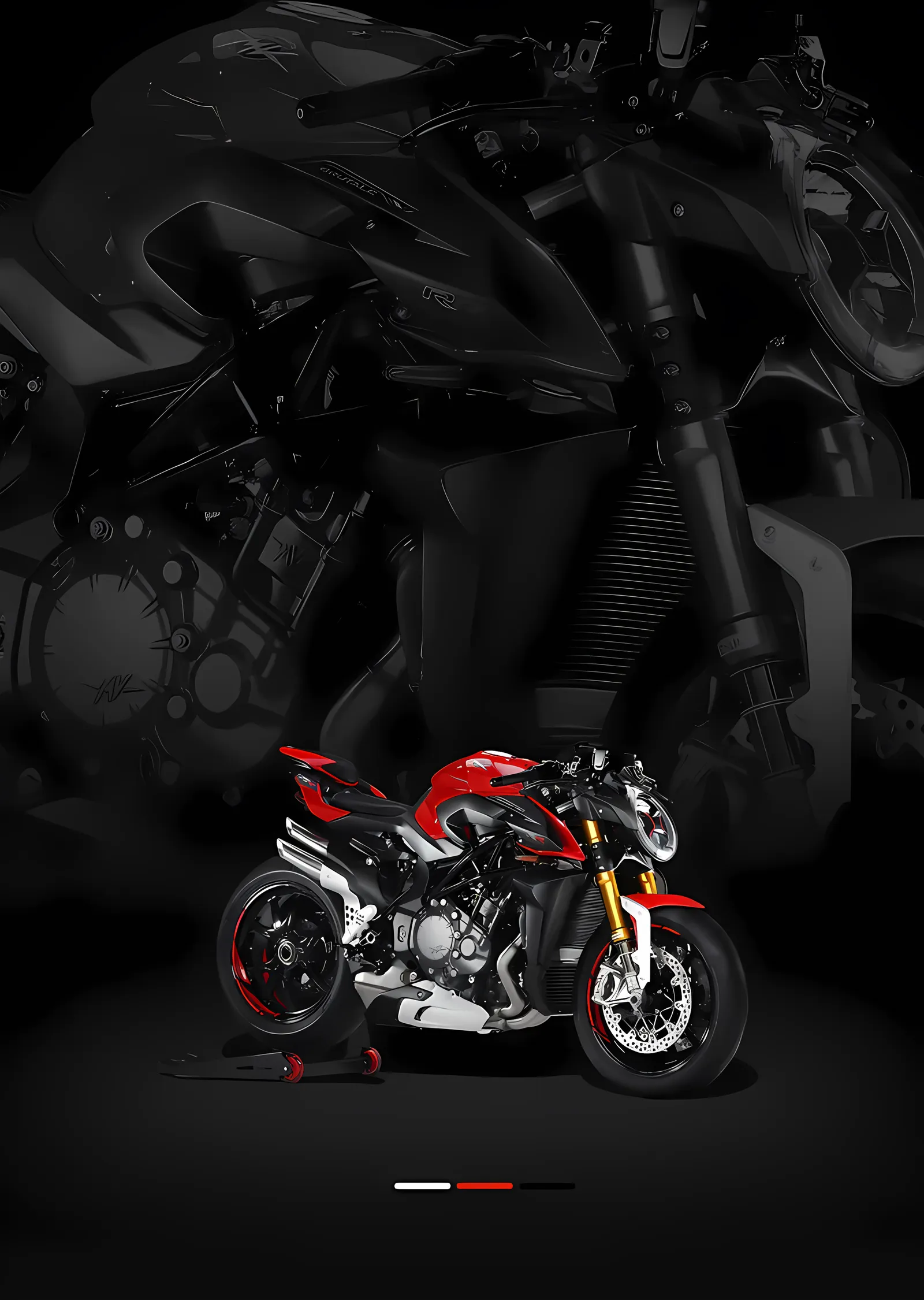 Karanlıkta Kırmızı Naked Motosiklet metal tablo
