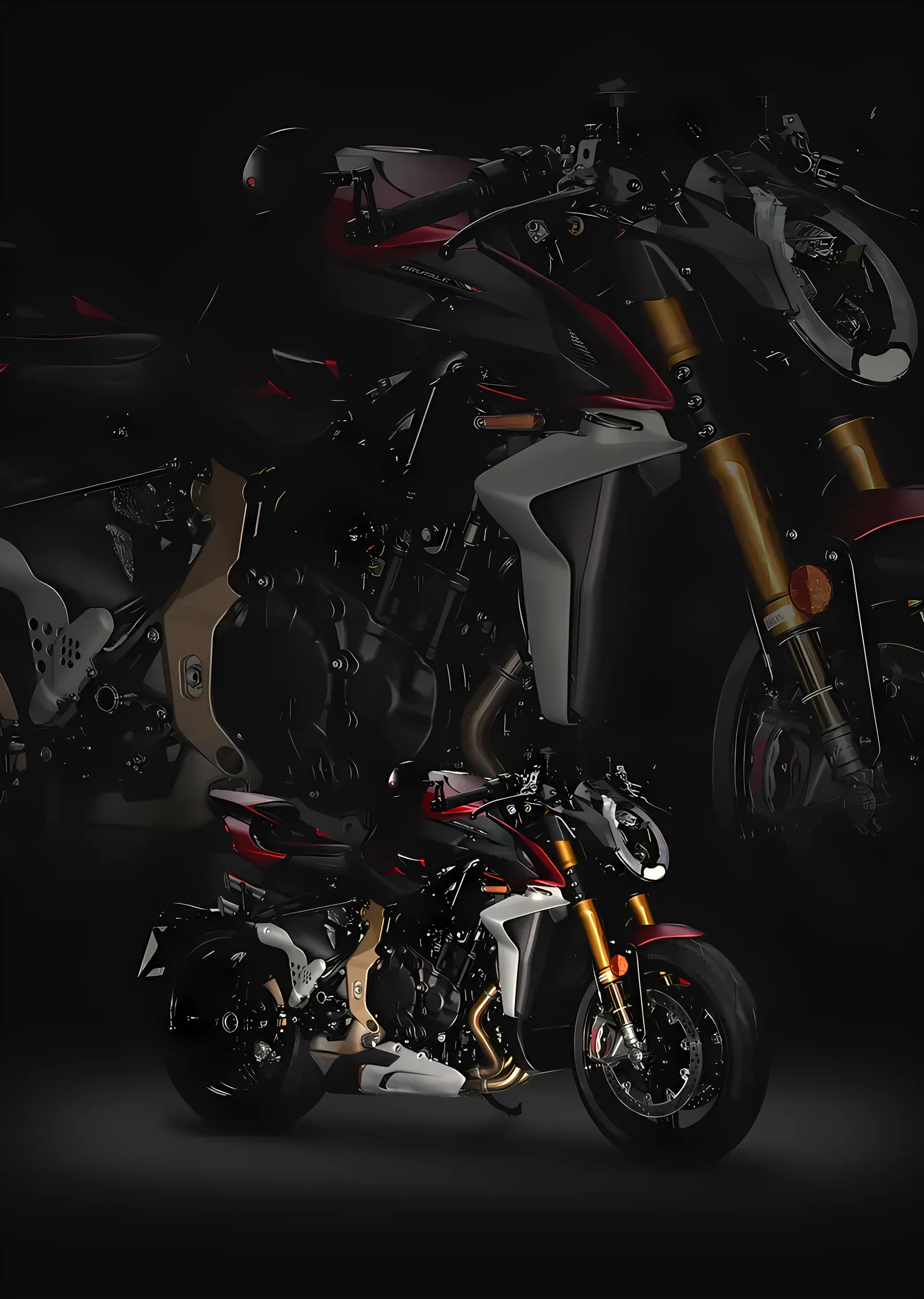 Gece Işığında Naked Motosiklet metal tablo
