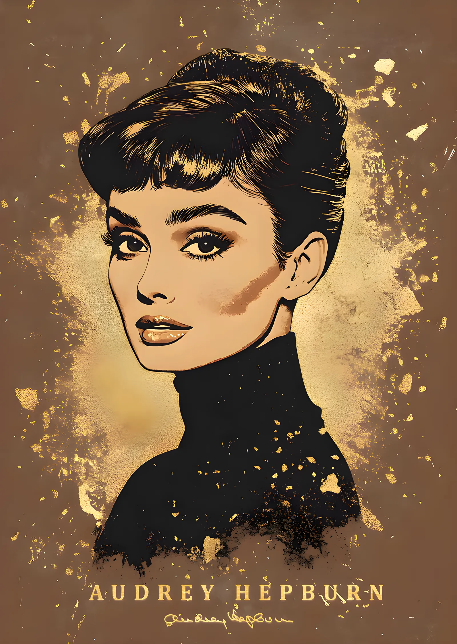 Audrey Hepburn metal tablo