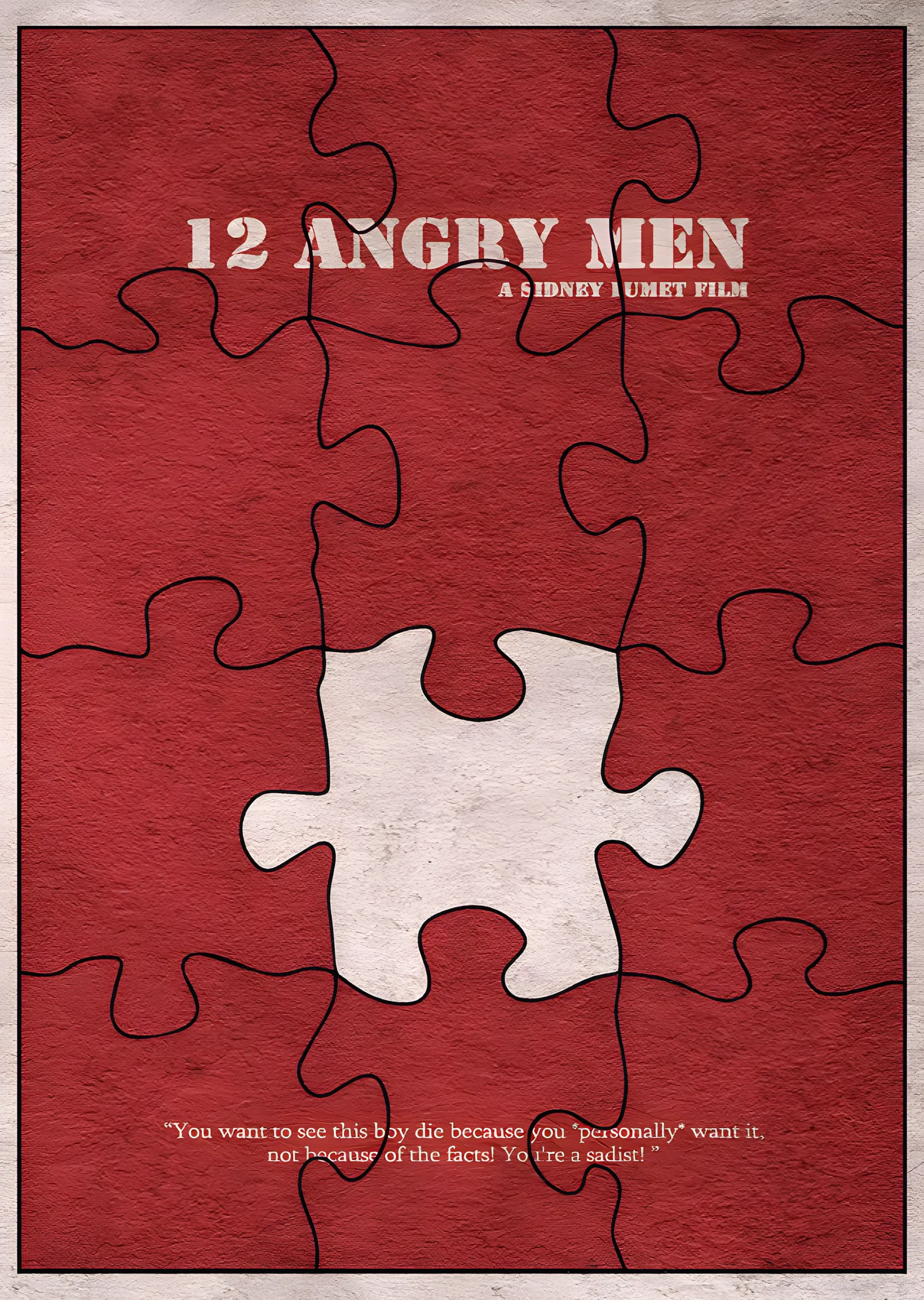 12 Angry Men - Kırmızı Yapboz metal tablo