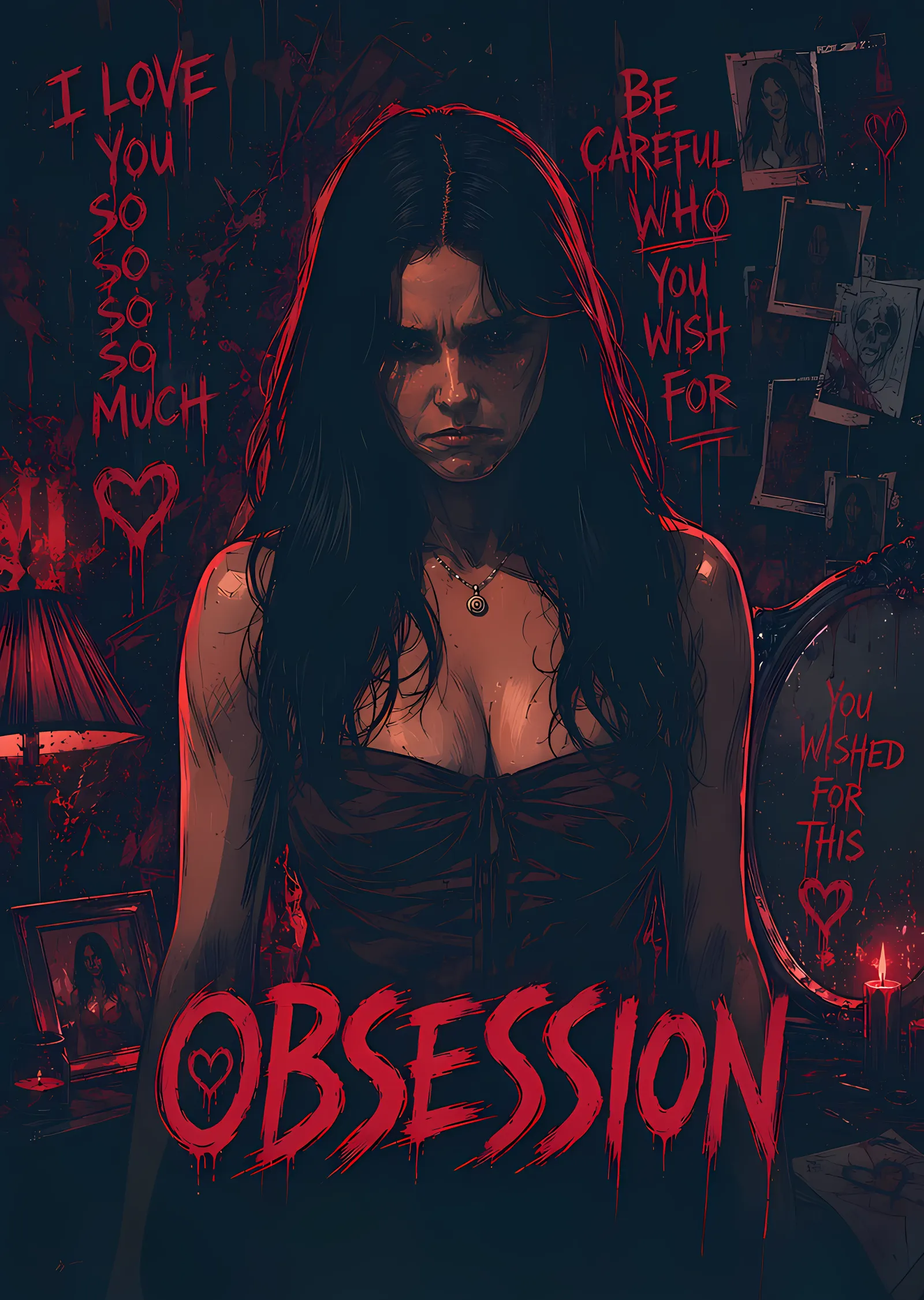 Obsession: Kırmızı Duvar metal tablo