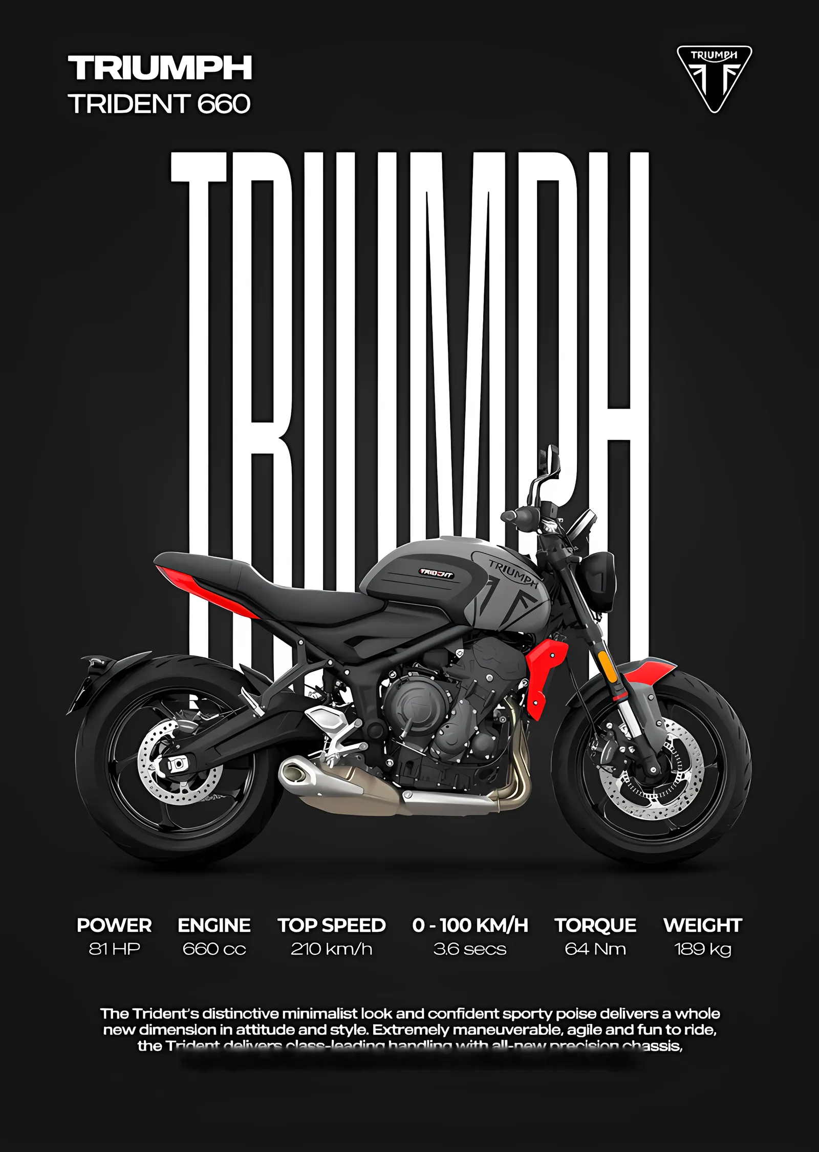 Triumph Trident 660 metal tablo