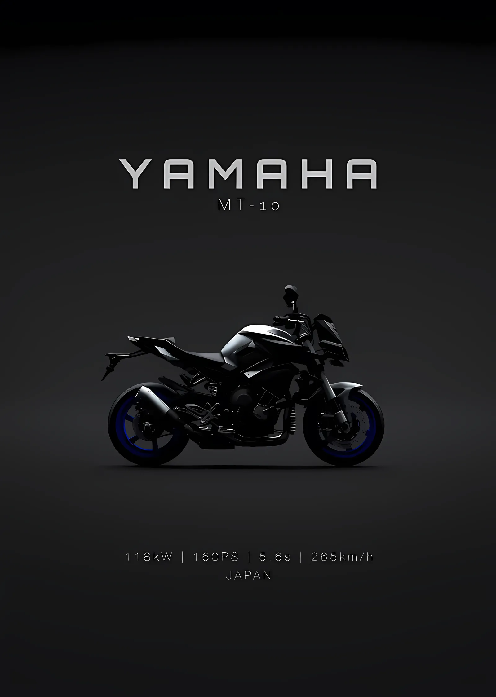 Yamaha MT-10 - Karanlık metal tablo