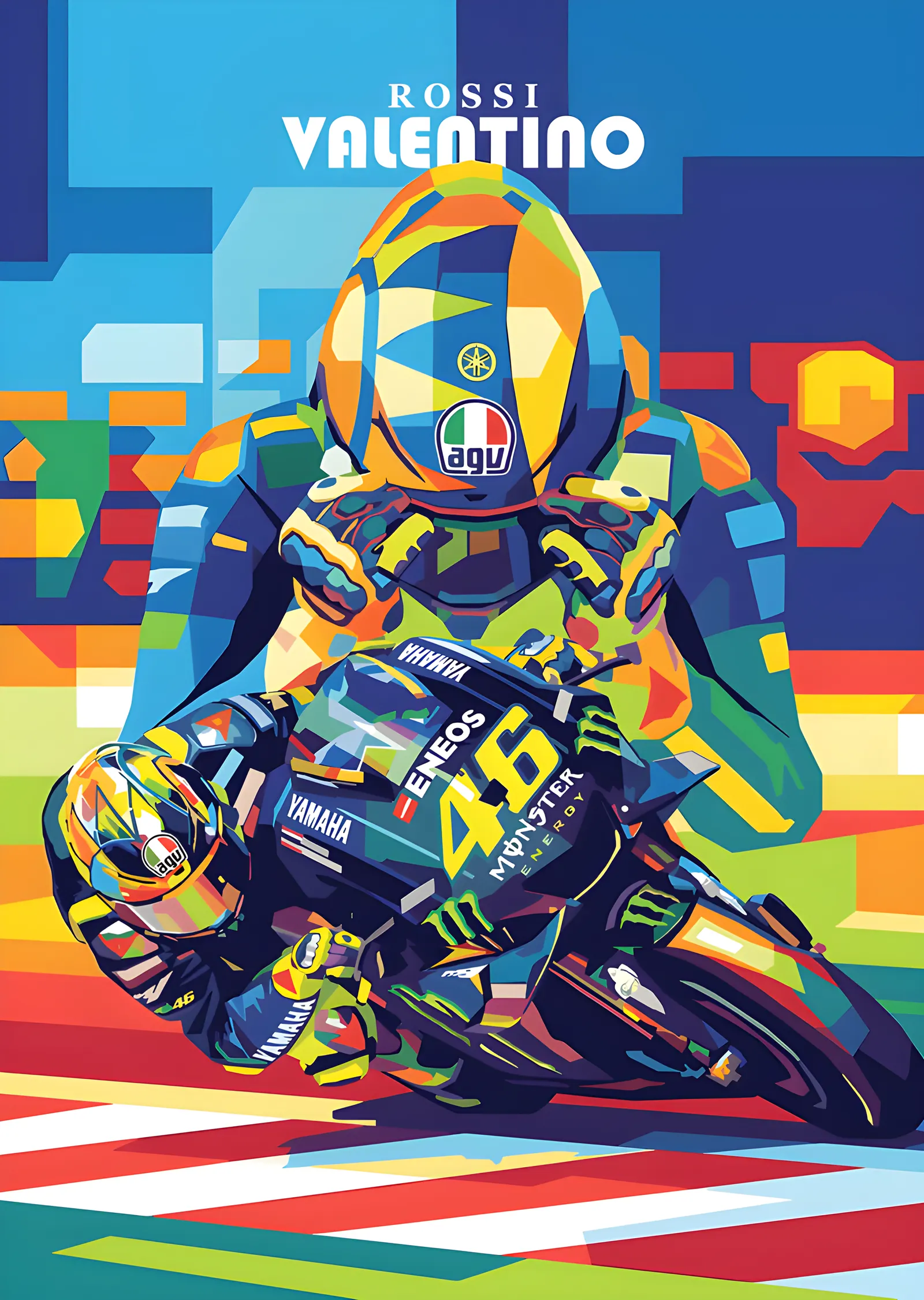 Valentino Rossi - Viraj metal tablo