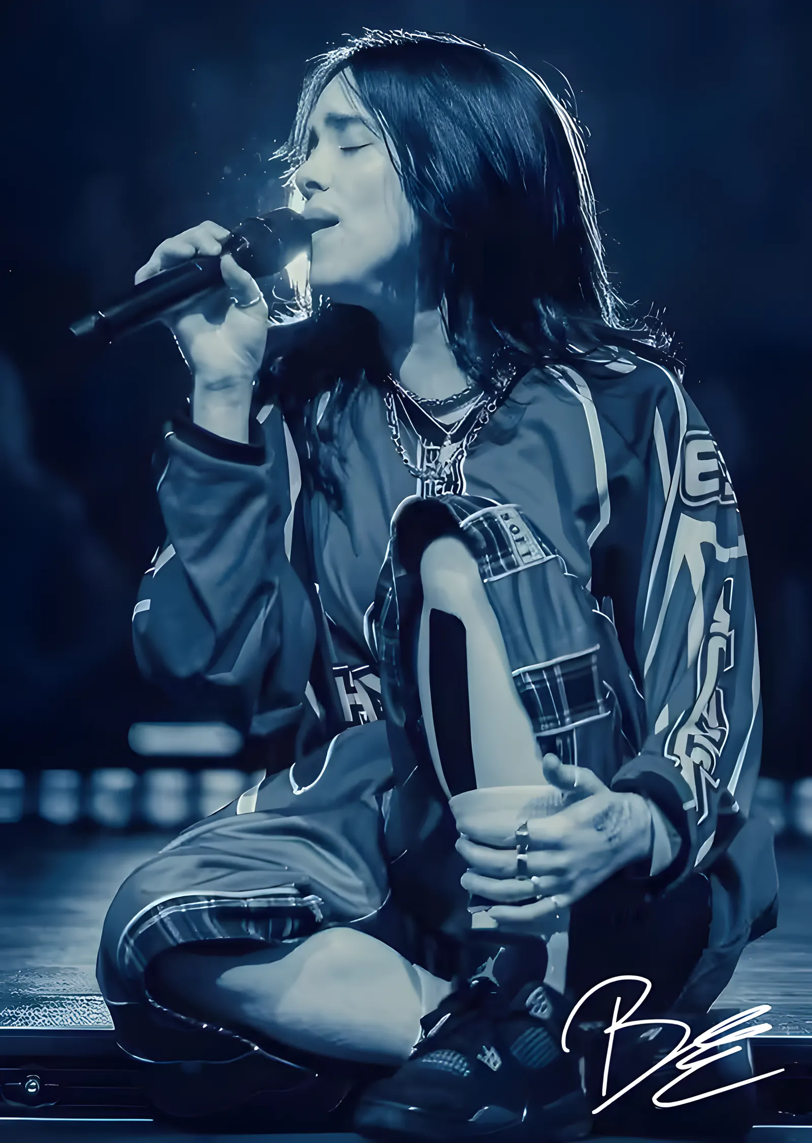 Billie Eilish: Mavi Sahne metal tablo