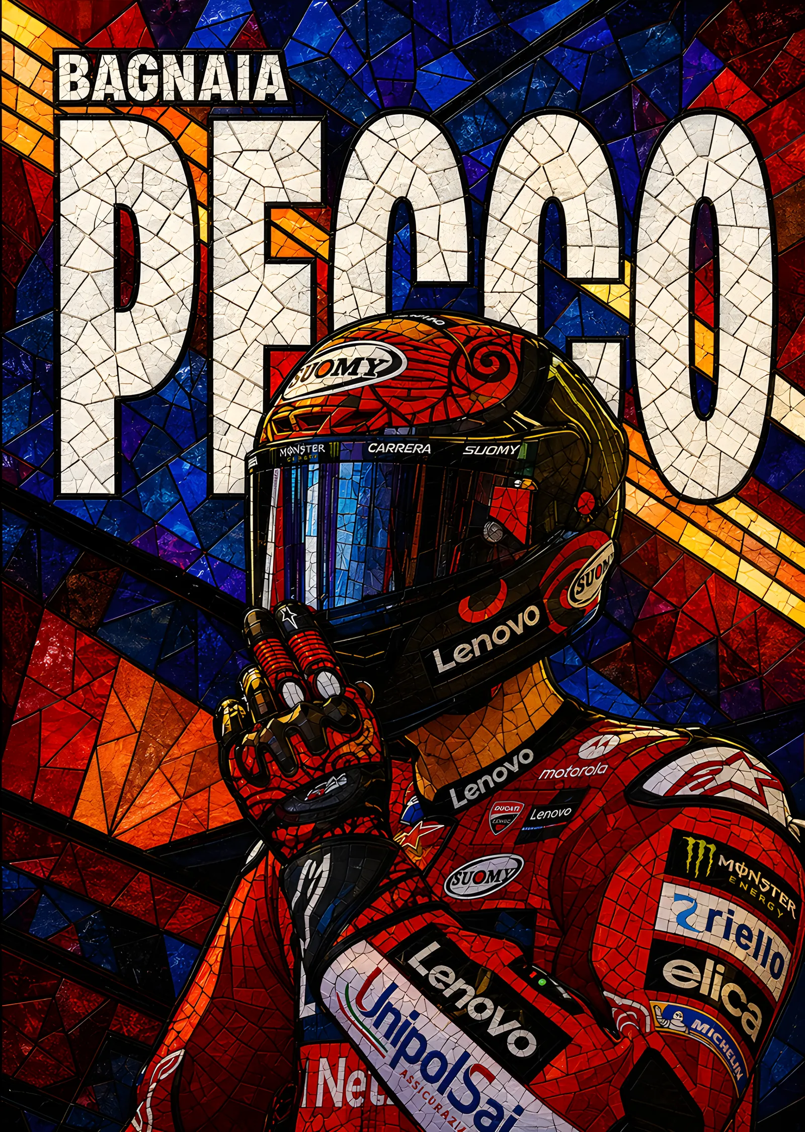 Pecco Bagnaia metal tablo
