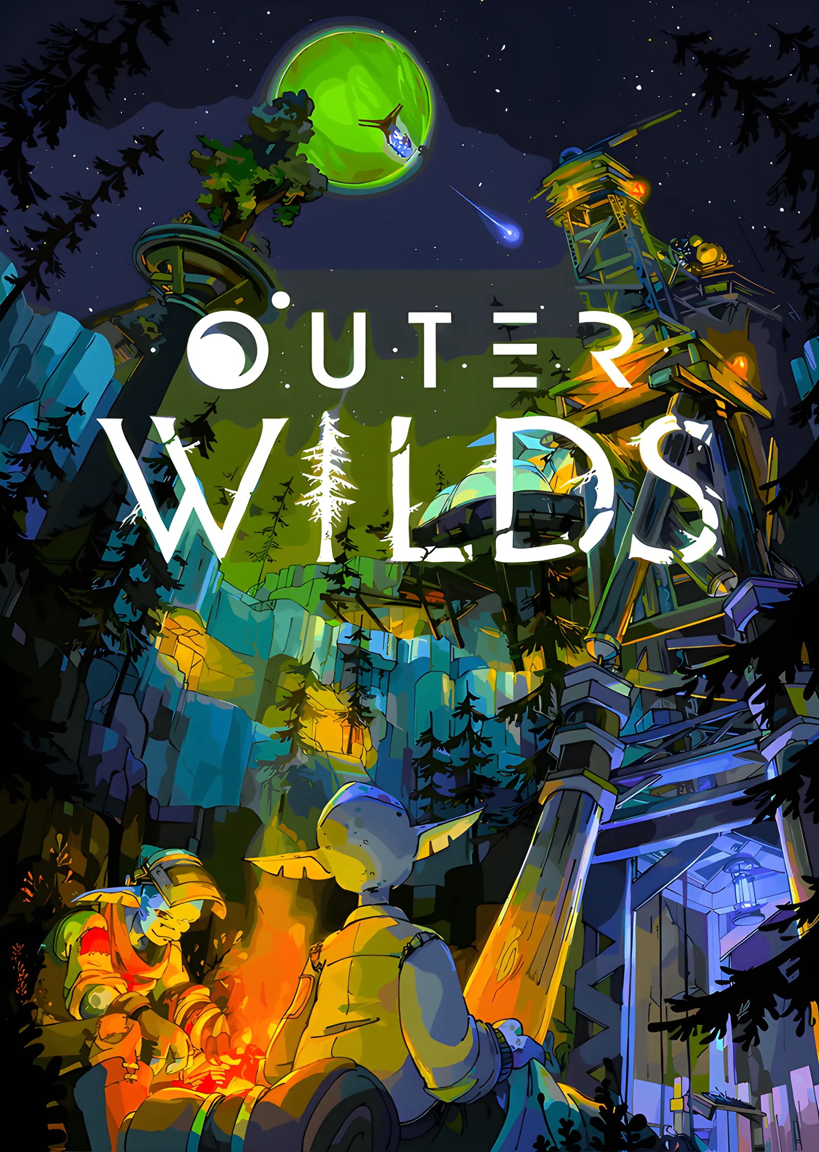 Outer Wilds: Renkli Orman metal tablo