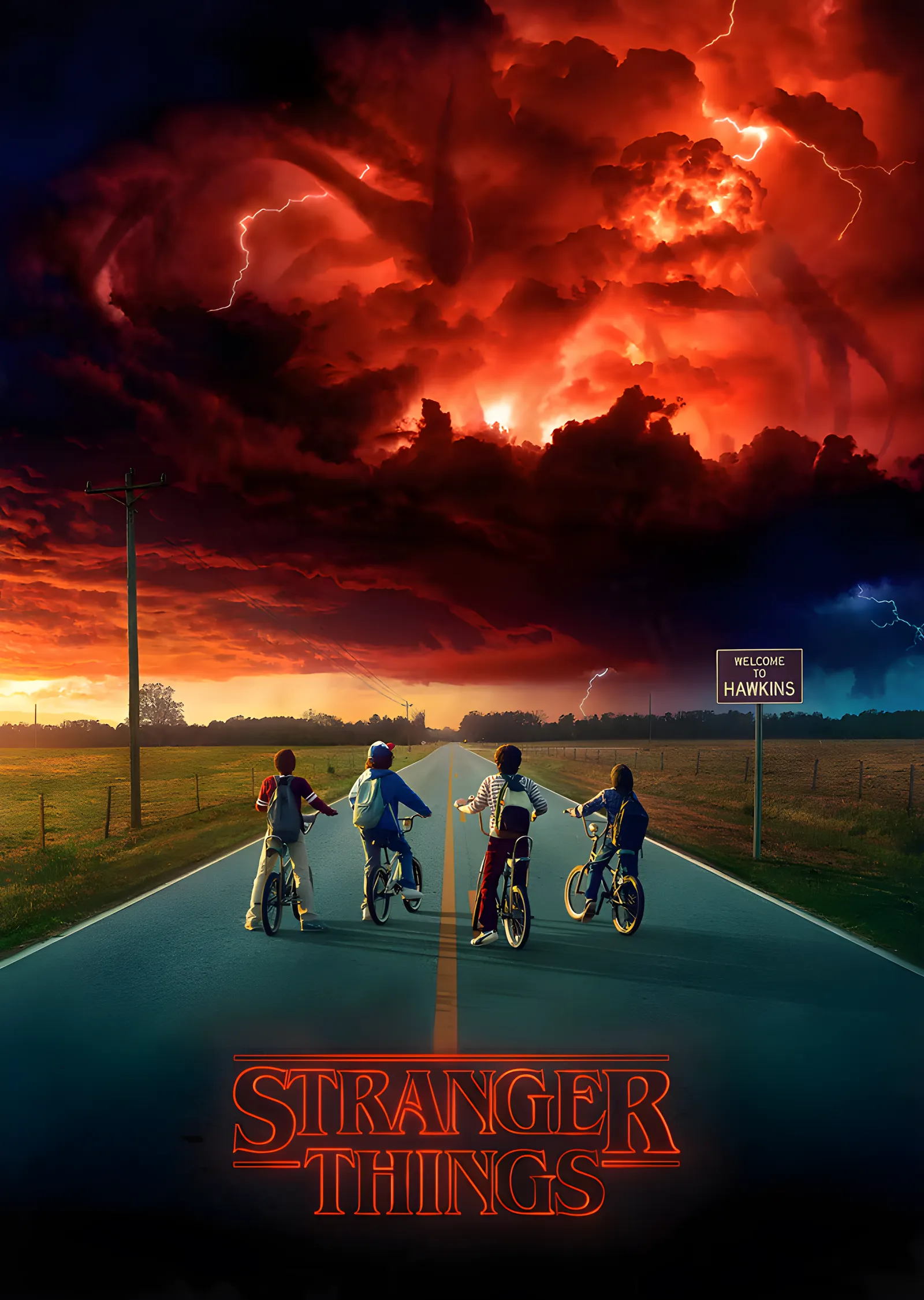 Stranger Things: Hawkins Yolu metal tablo