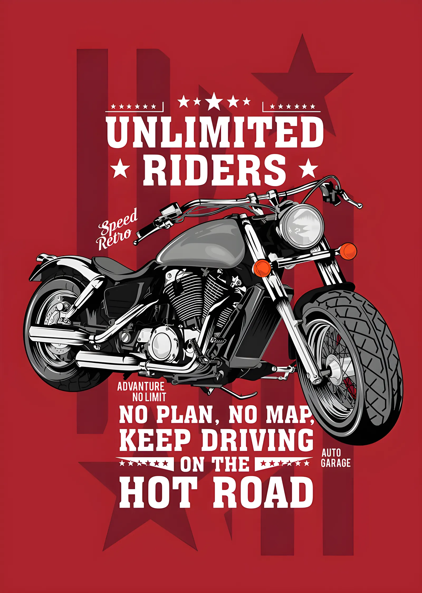 Unlimited Riders - Hot Road metal tablo