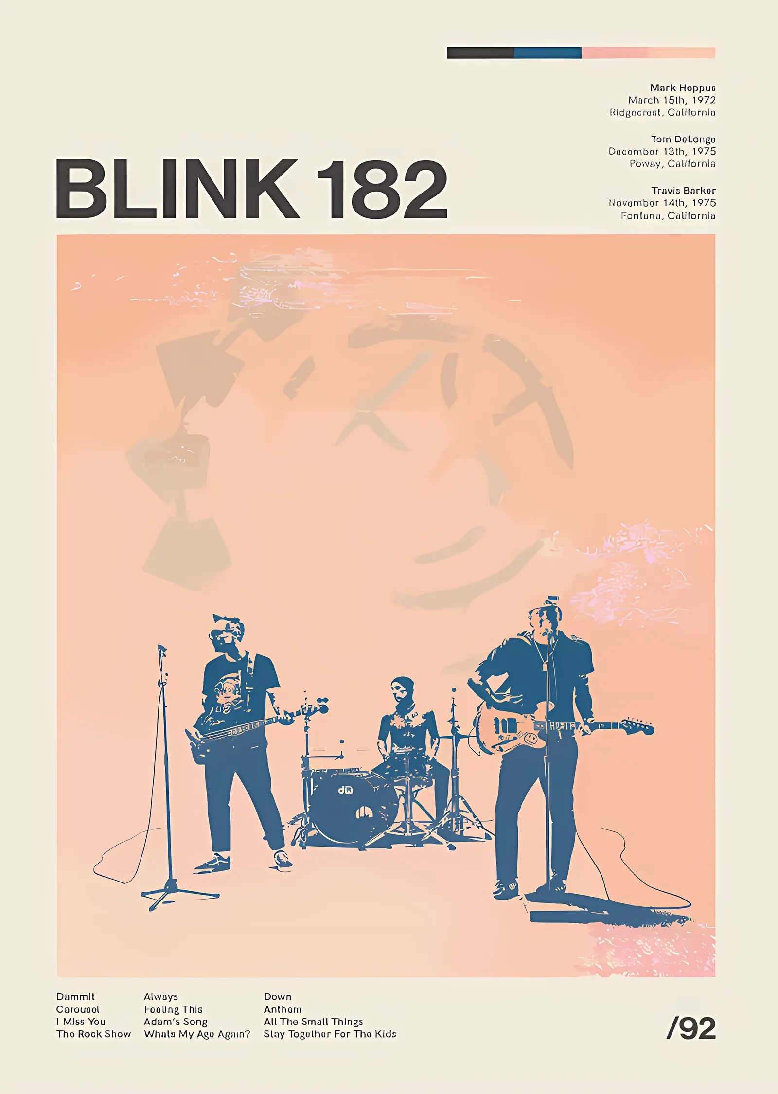 Blink 182 metal tablo