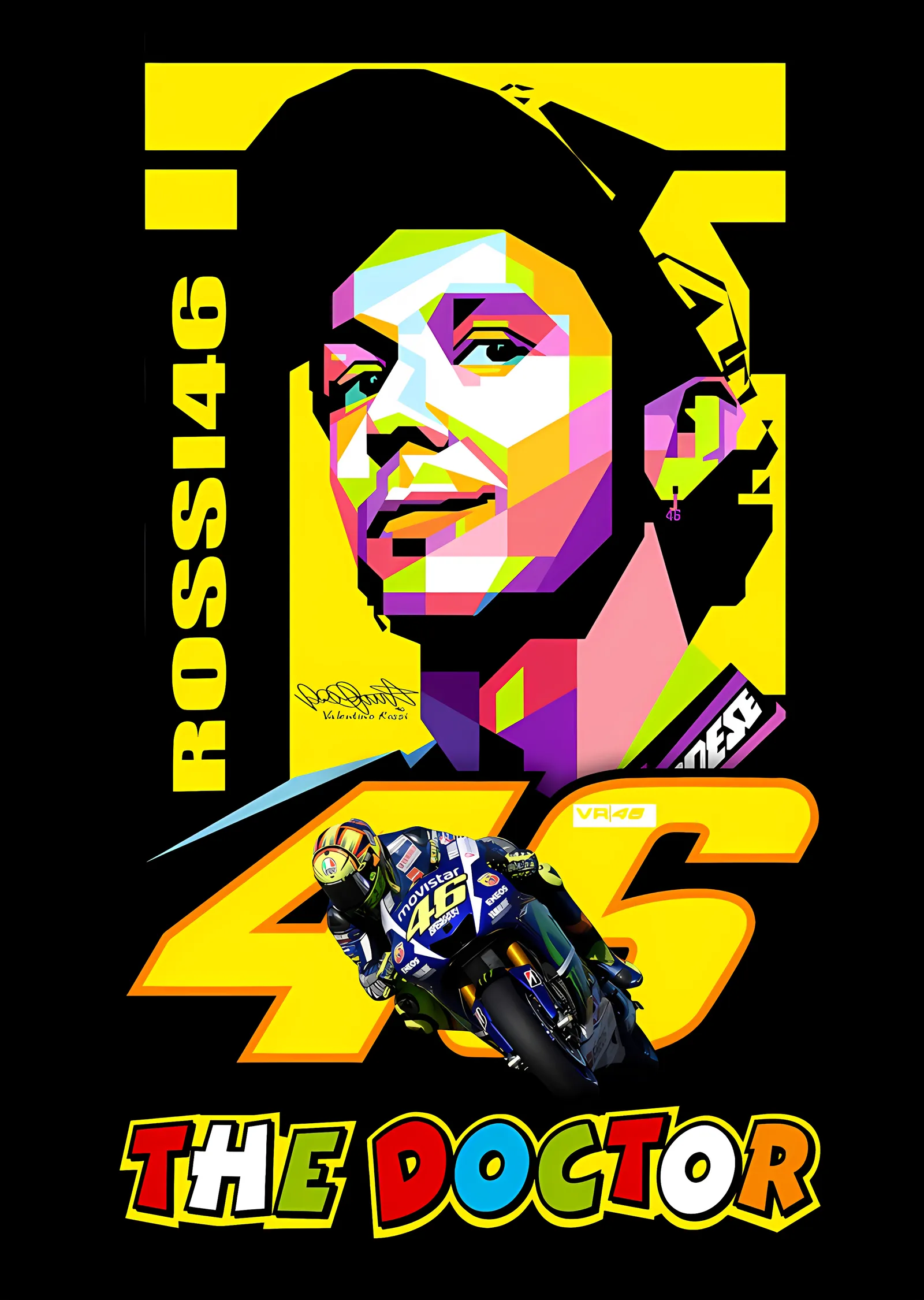 Valentino Rossi 46 - Pop Art Portre metal tablo