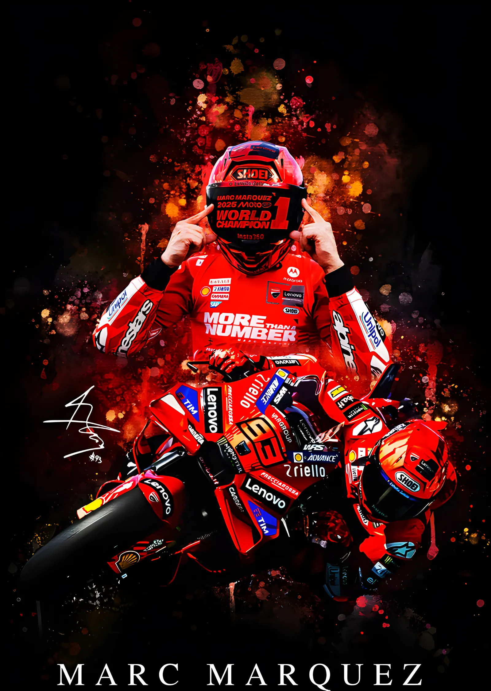 Marc Marquez: Kırmızı Sıçrama metal tablo