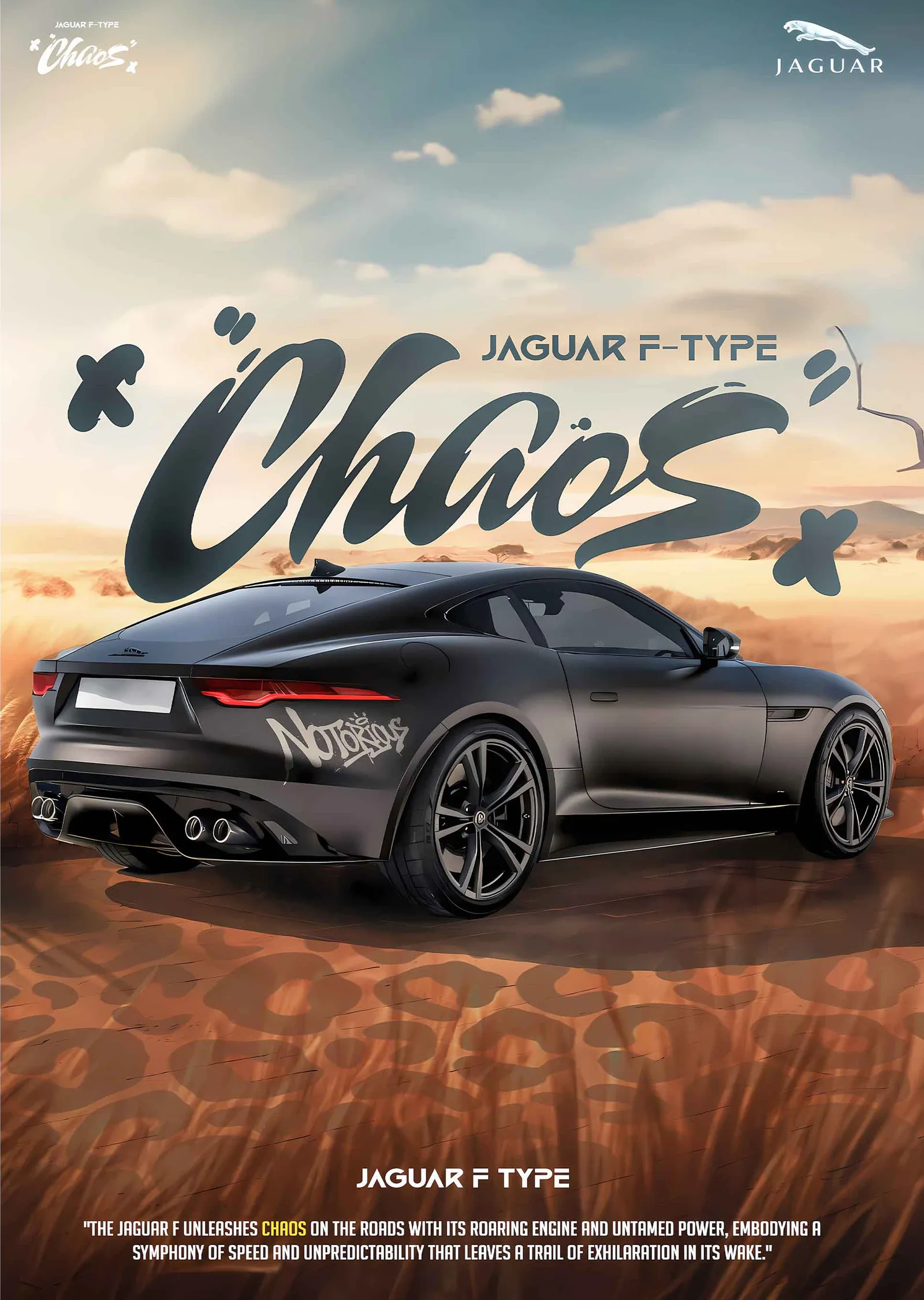 Jaguar F-Type Chaos metal tablo