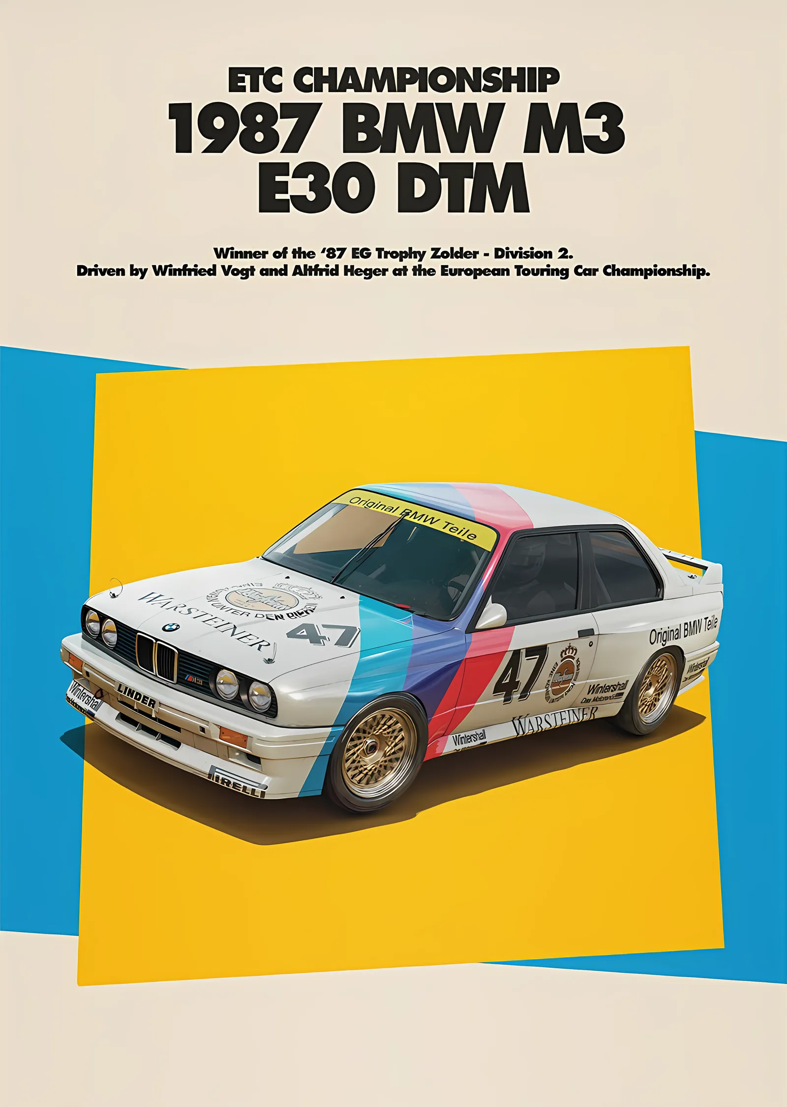 1987 BMW E30 M3 DTM · BMW Art Car Series metal tablo