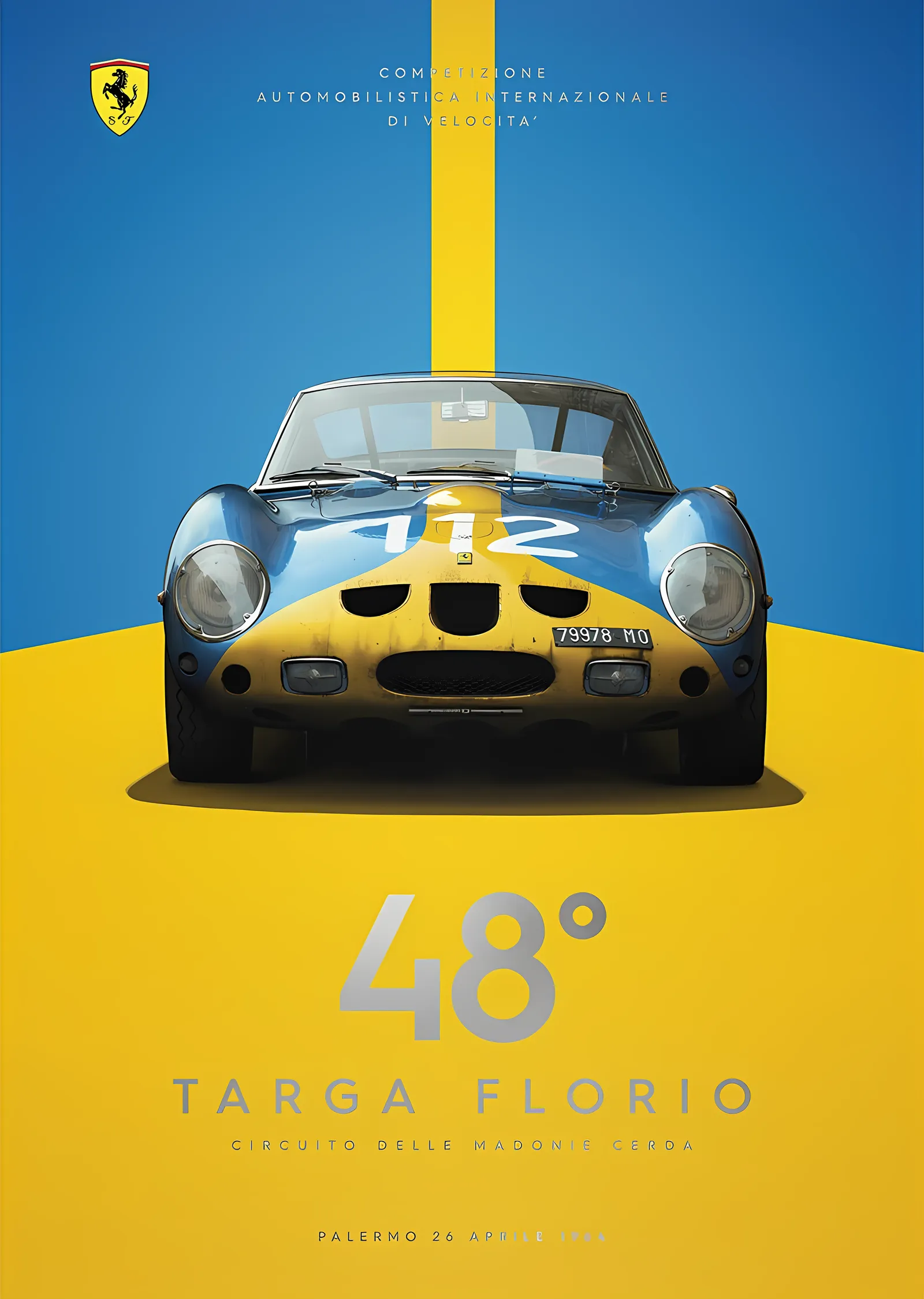 Ferrari 250 GTO · 1964 Targa Florio Mavi metal tablo