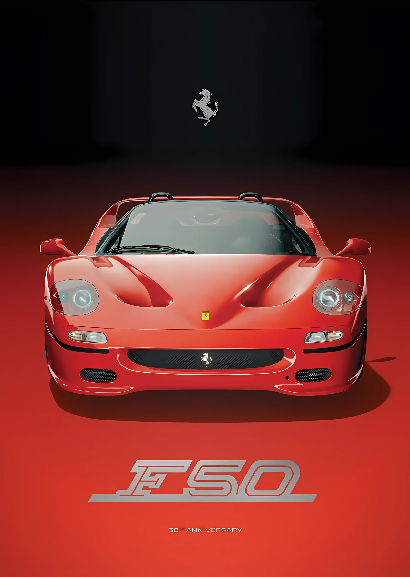 Ferrari F50 Rosso Corsa · 30. Yıl metal tablo