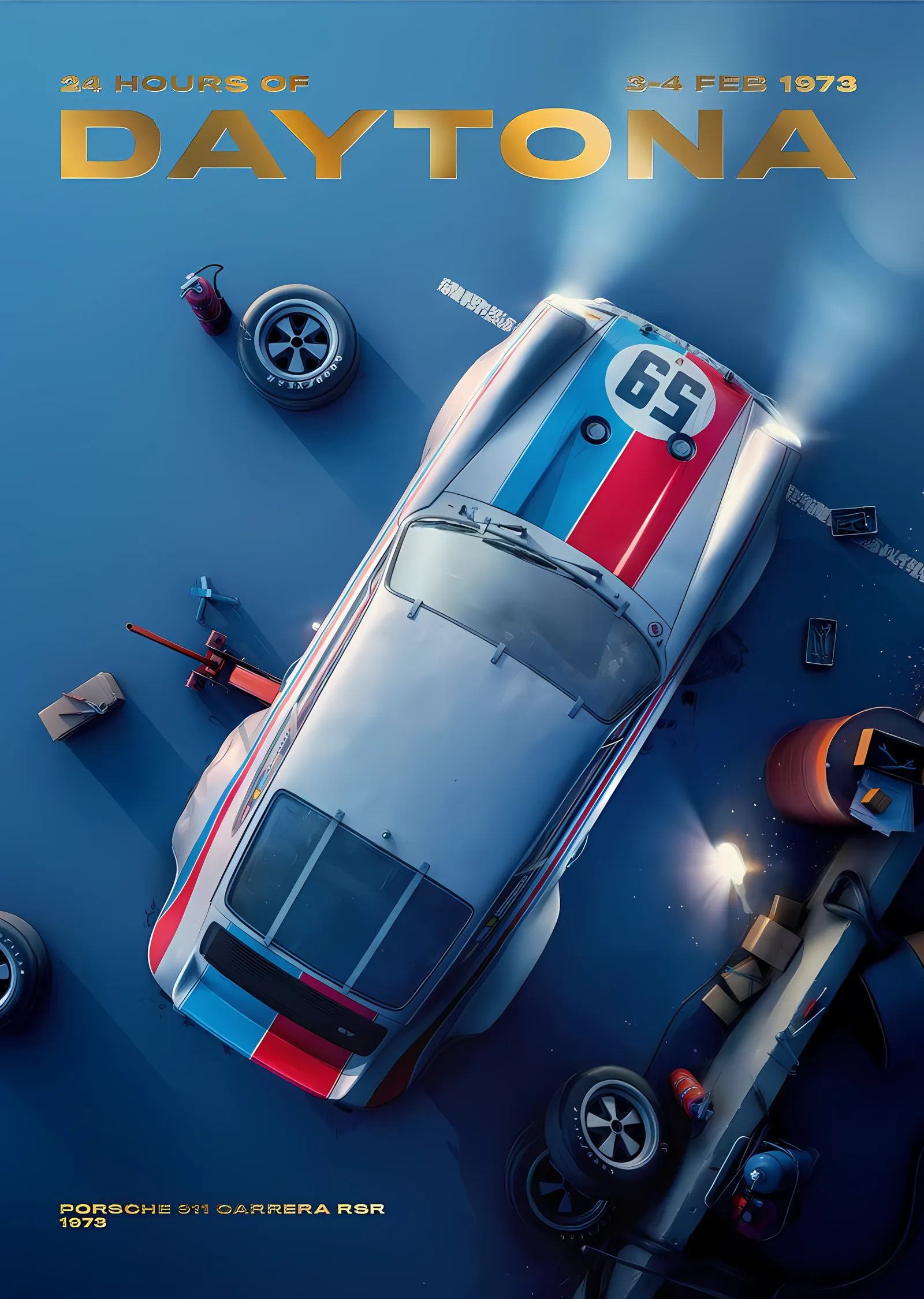 Porsche 911 Carrera RSR · 1973 24 Saat Daytona metal tablo
