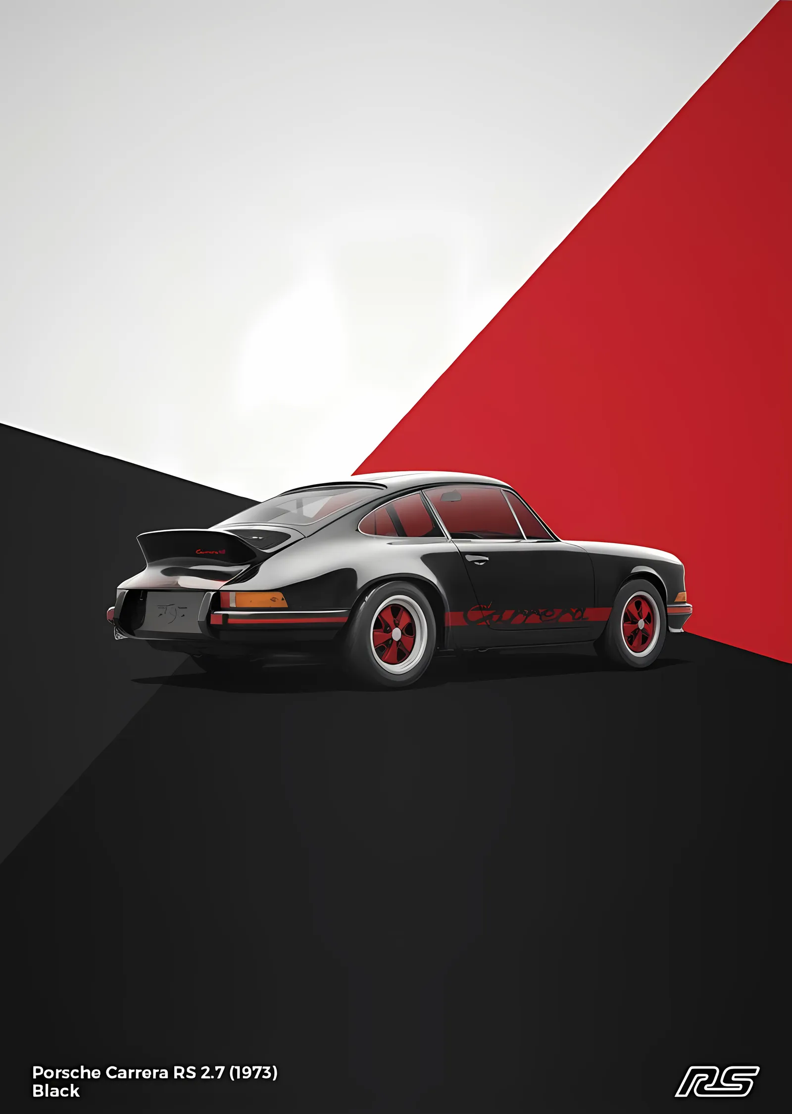 Porsche 911 RS · 1973 Siyah metal tablo