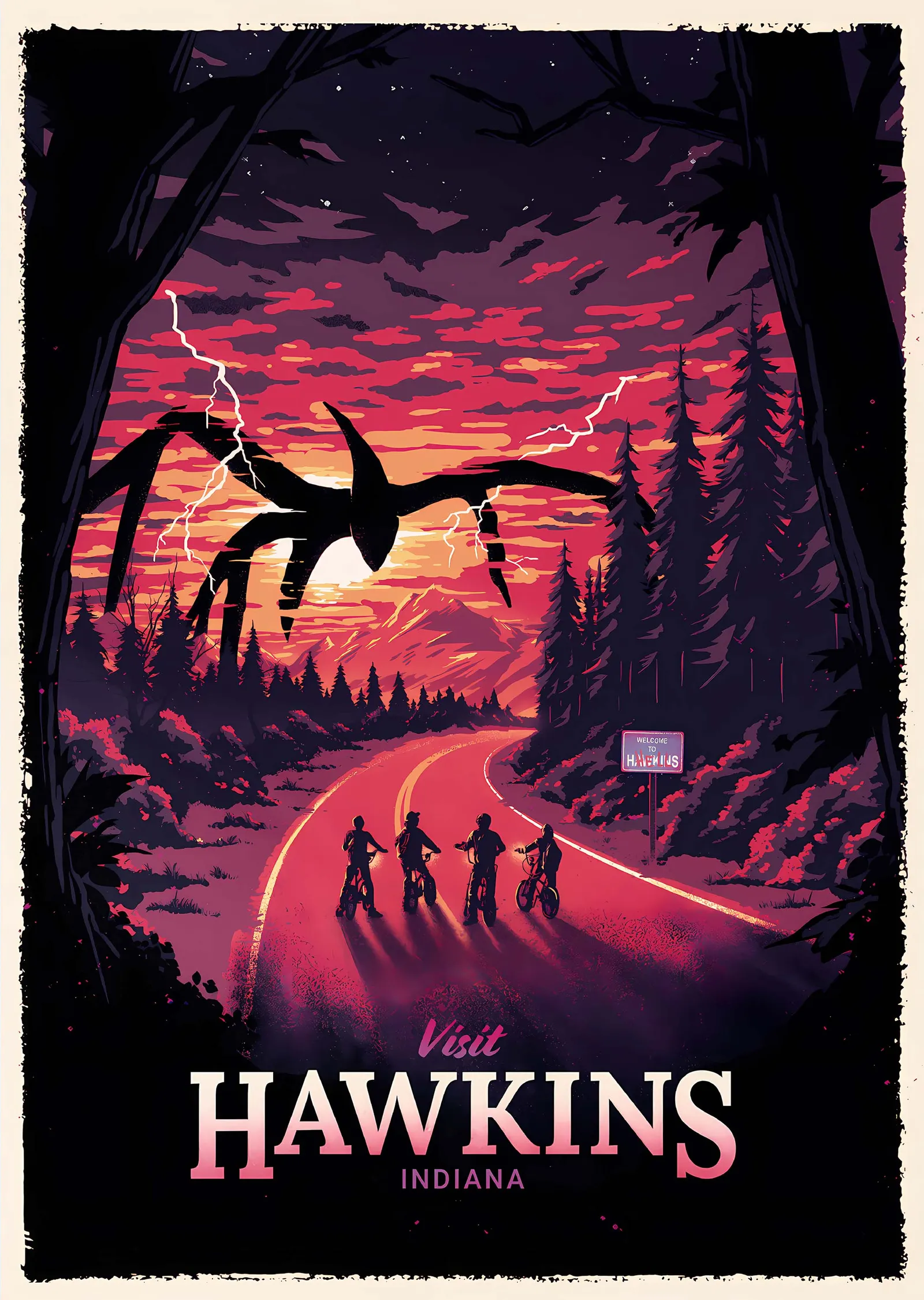 Stranger Things: Visit Hawkins, Indiana metal tablo