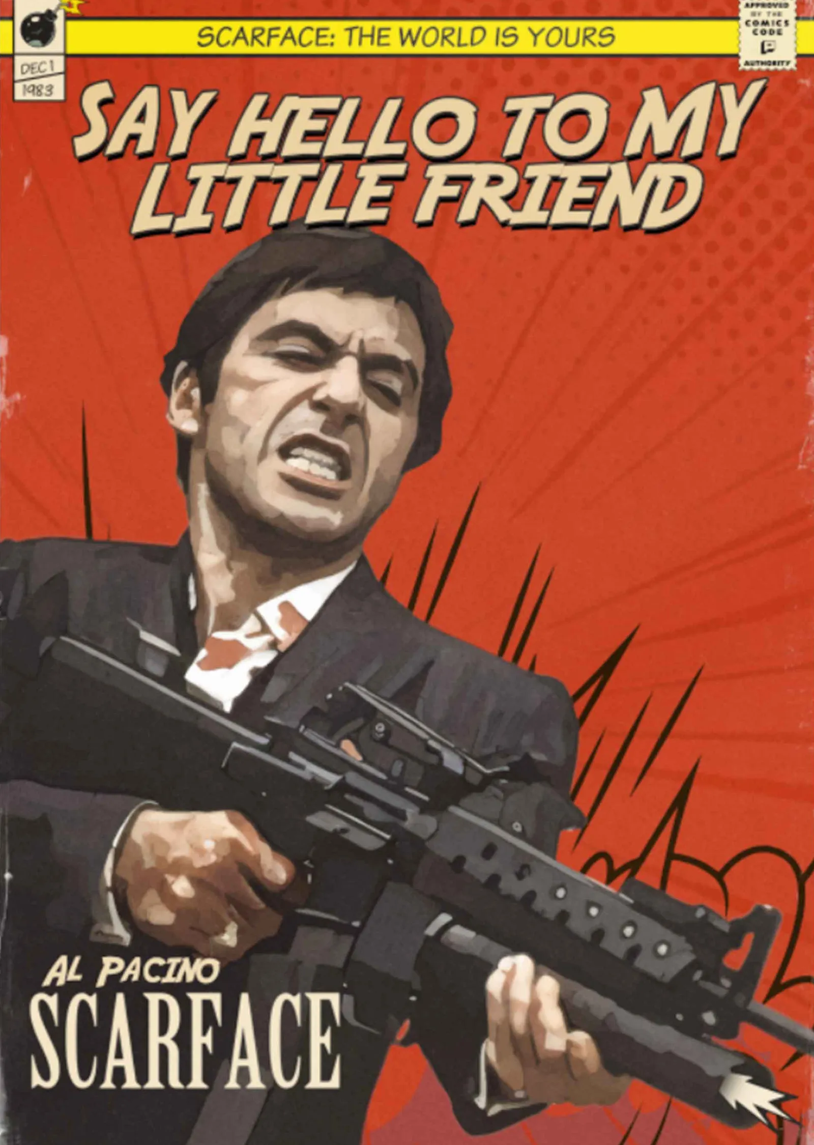 Scarface: Say Hello to My Little Friend · Turuncu metal tablo