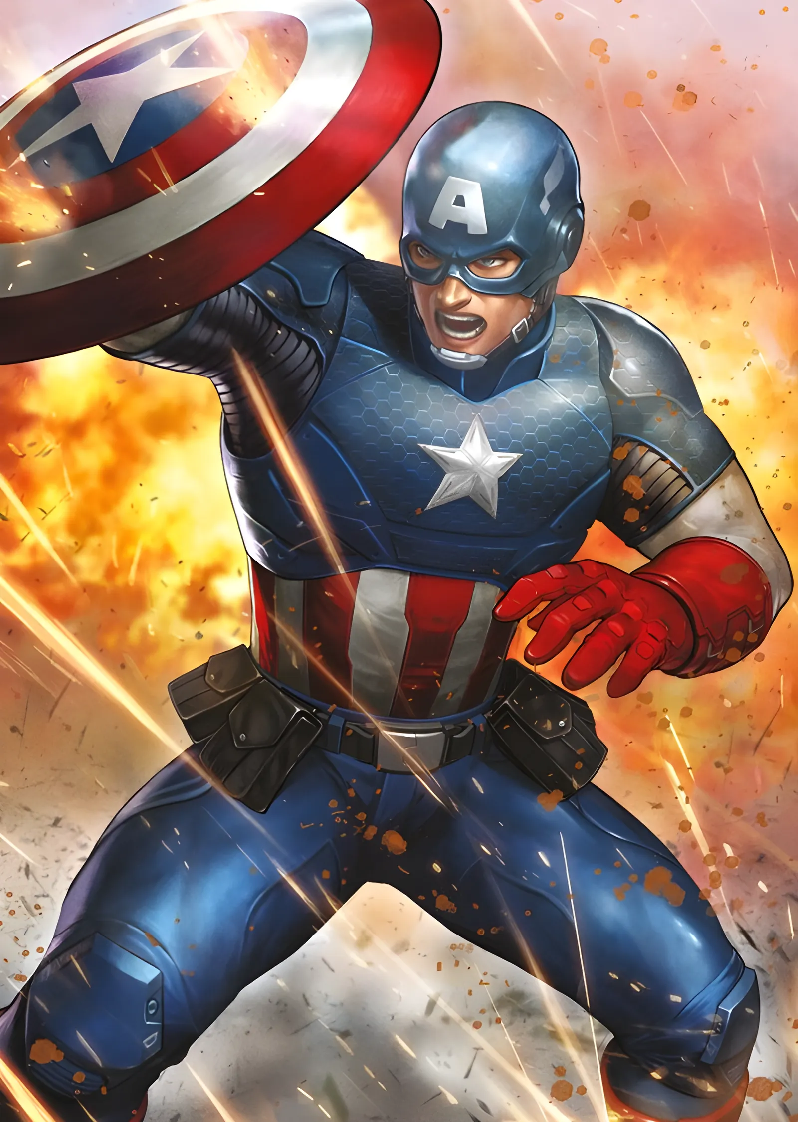 Captain America: Ateş Altında metal tablo