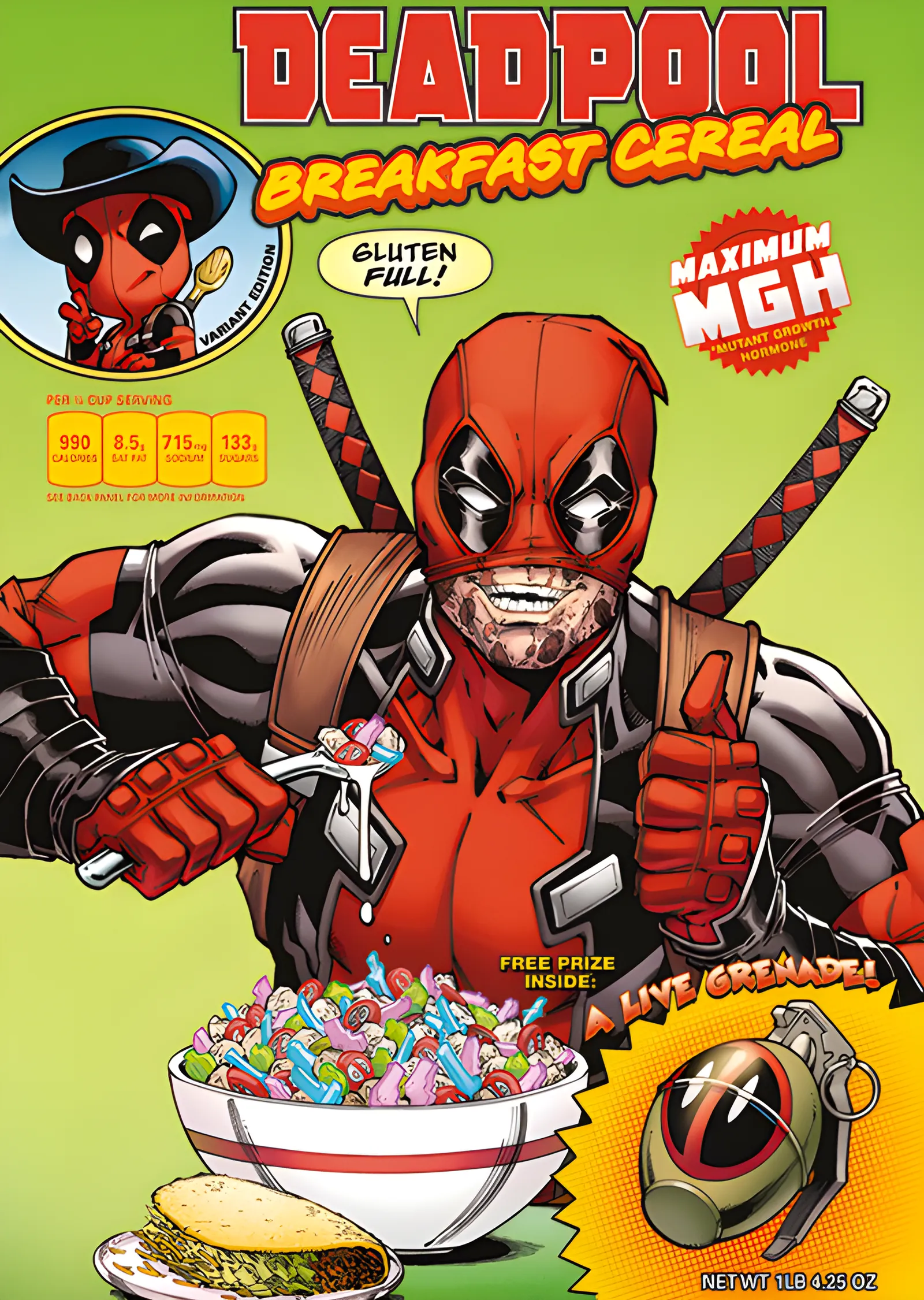Deadpool: Breakfast Cereal metal tablo