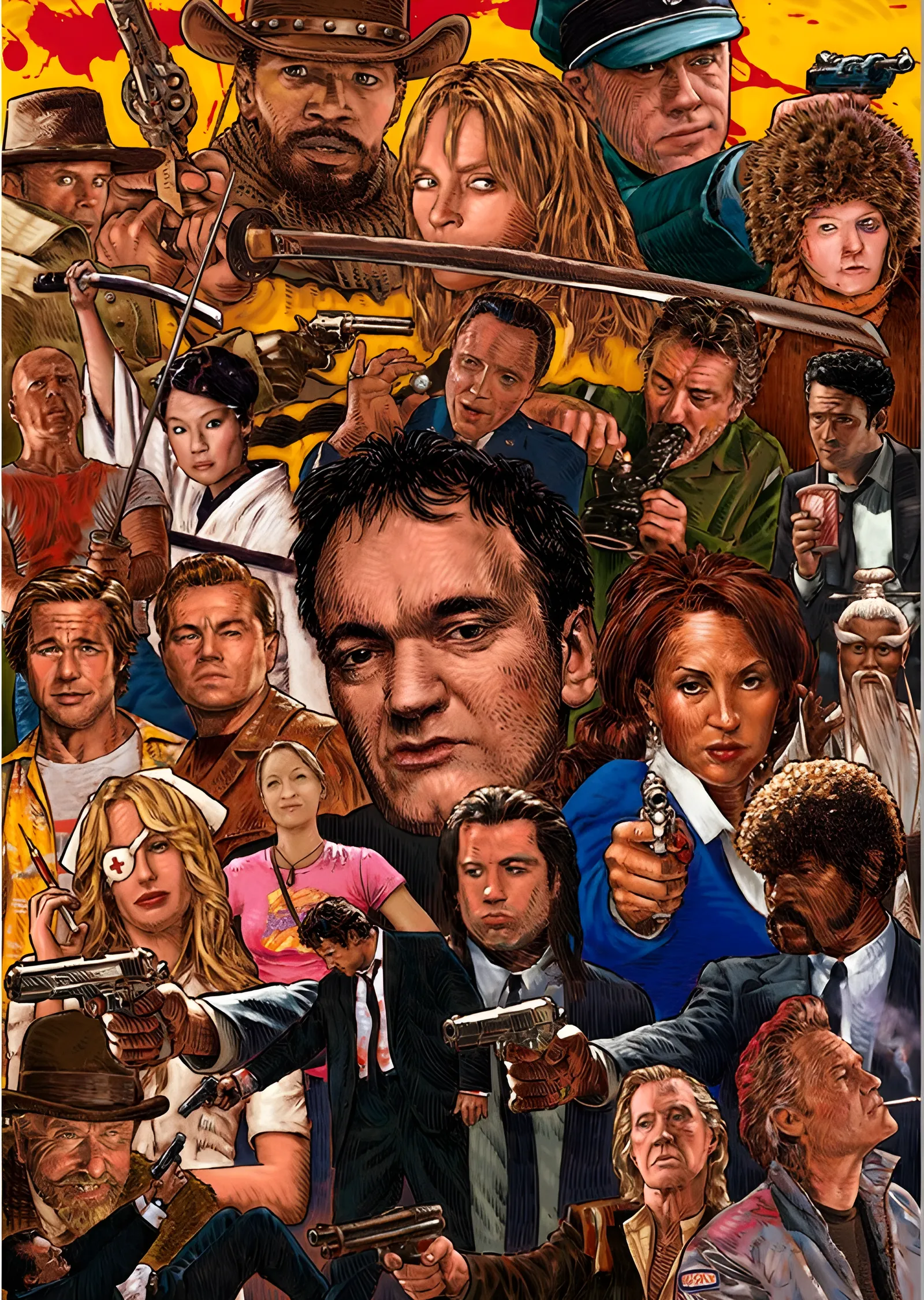 Quentin Tarantino: Karakter Kolajı metal tablo