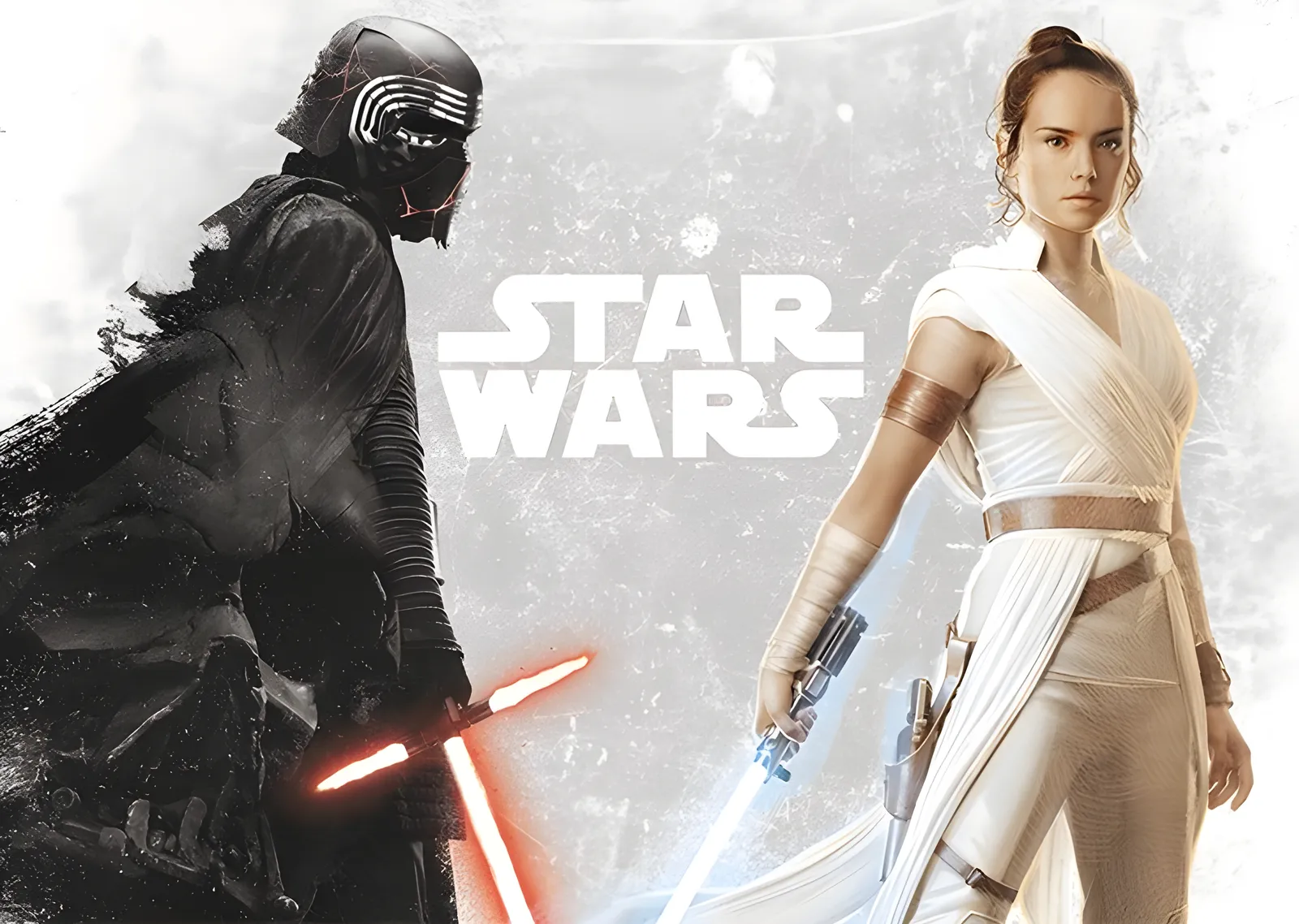 Star Wars: Kylo Ren ve Rey metal tablo
