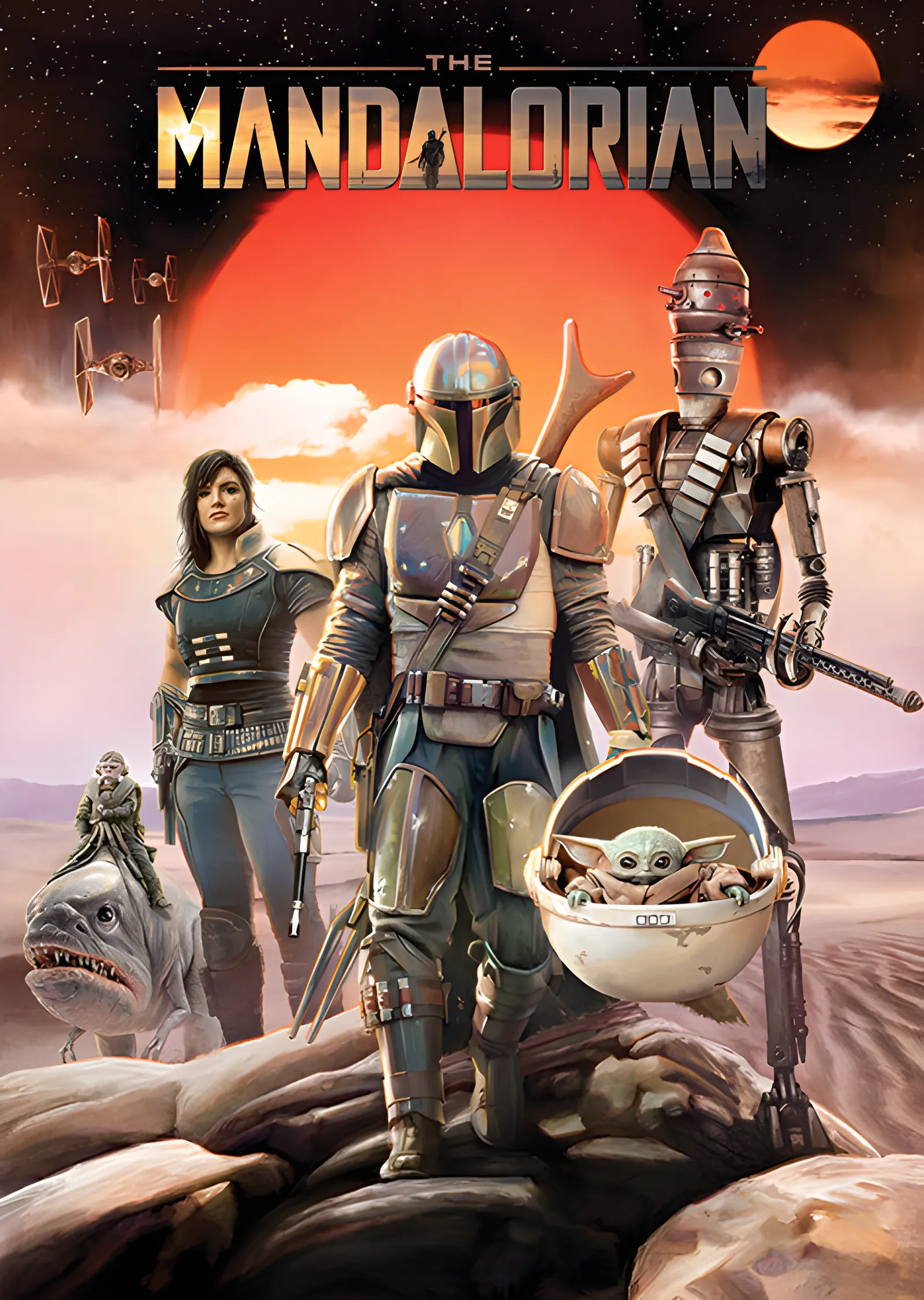 The Mandalorian: Kadro ve Grogu metal tablo