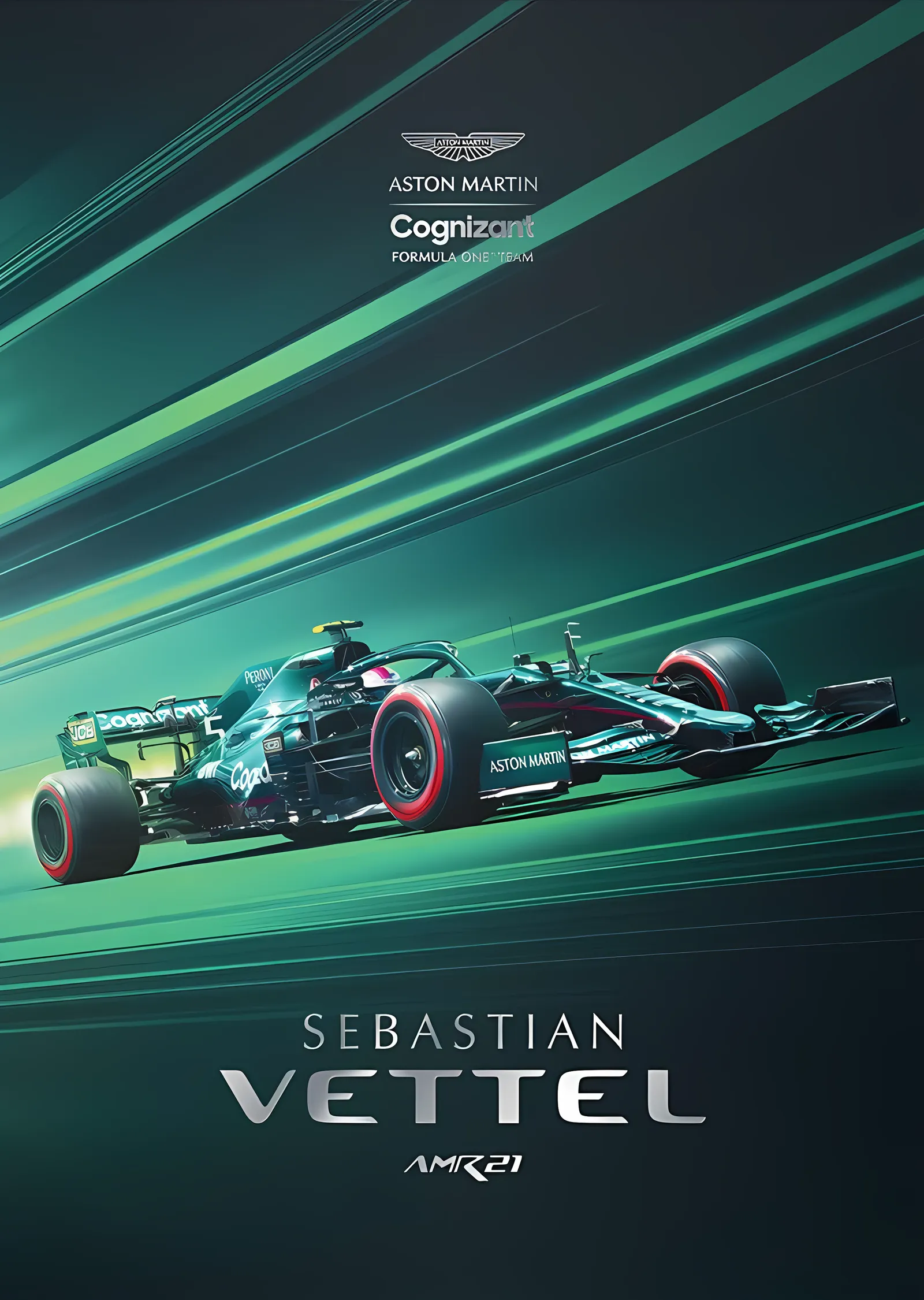 Sebastian Vettel · 2021 Aston Martin F1 metal tablo