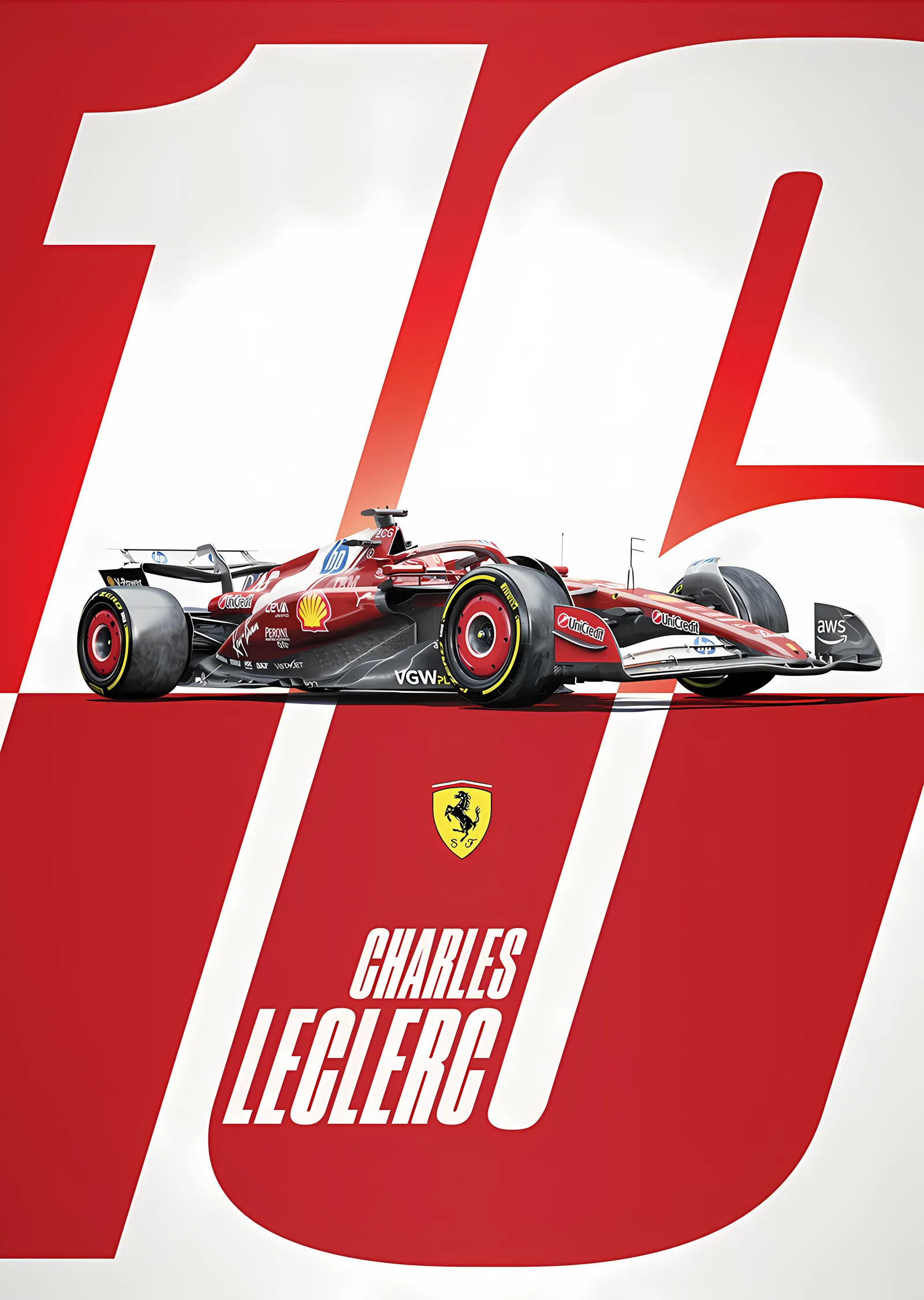 Charles Leclerc · Ferrari SF-25 · Monaco'ya Saygı metal tablo