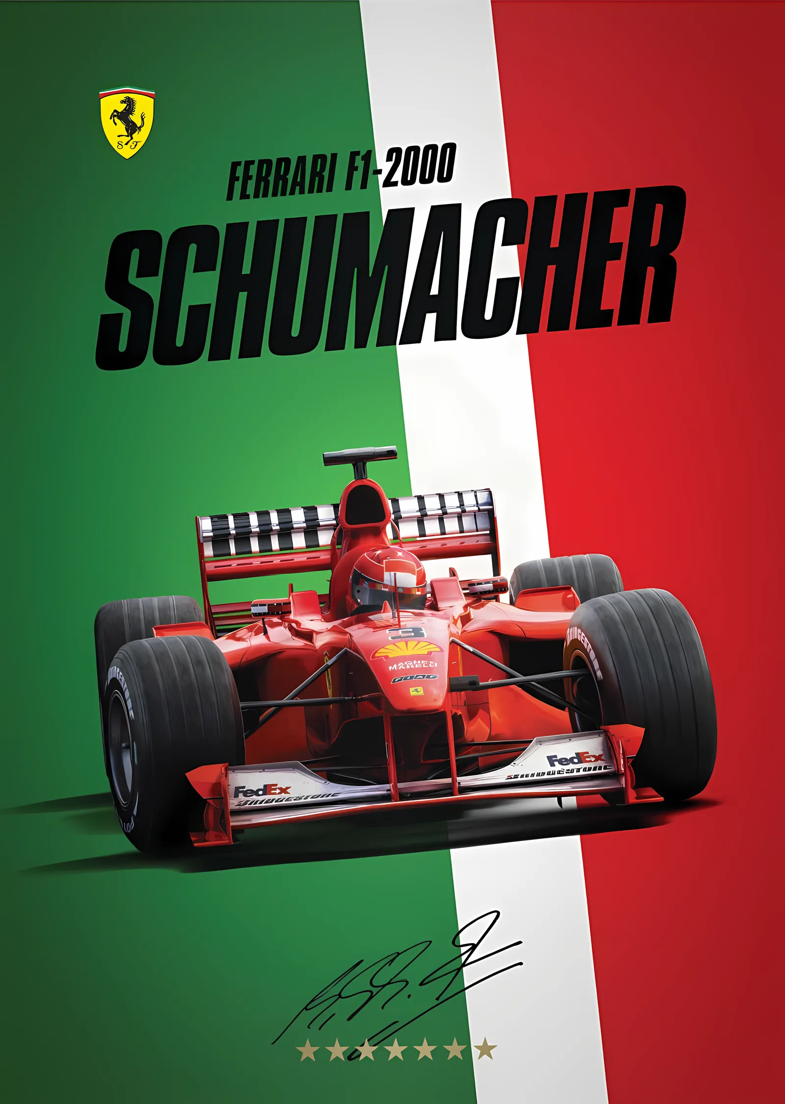 Ferrari F1-2000 · Michael Schumacher Dünya Şampiyonu 2000 metal tablo