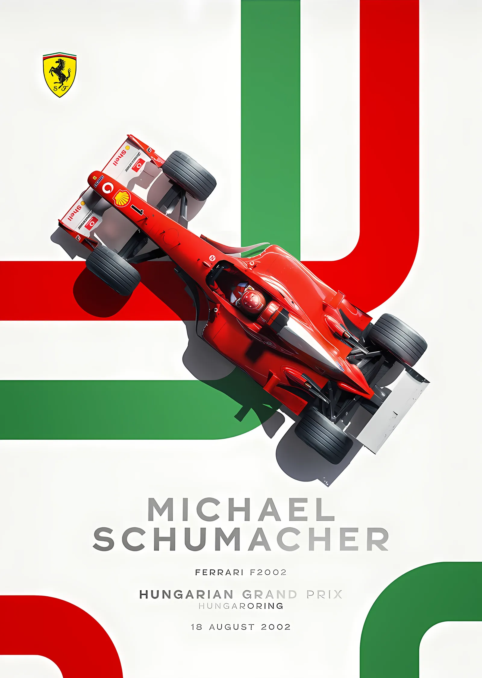 Ferrari F2002 · Michael Schumacher Macaristan GP 2002 metal tablo