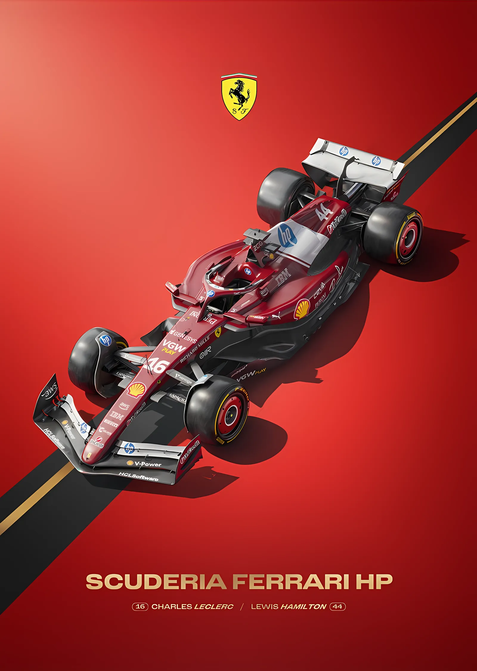 Ferrari SF-25 · Ferrari F1 metal tablo