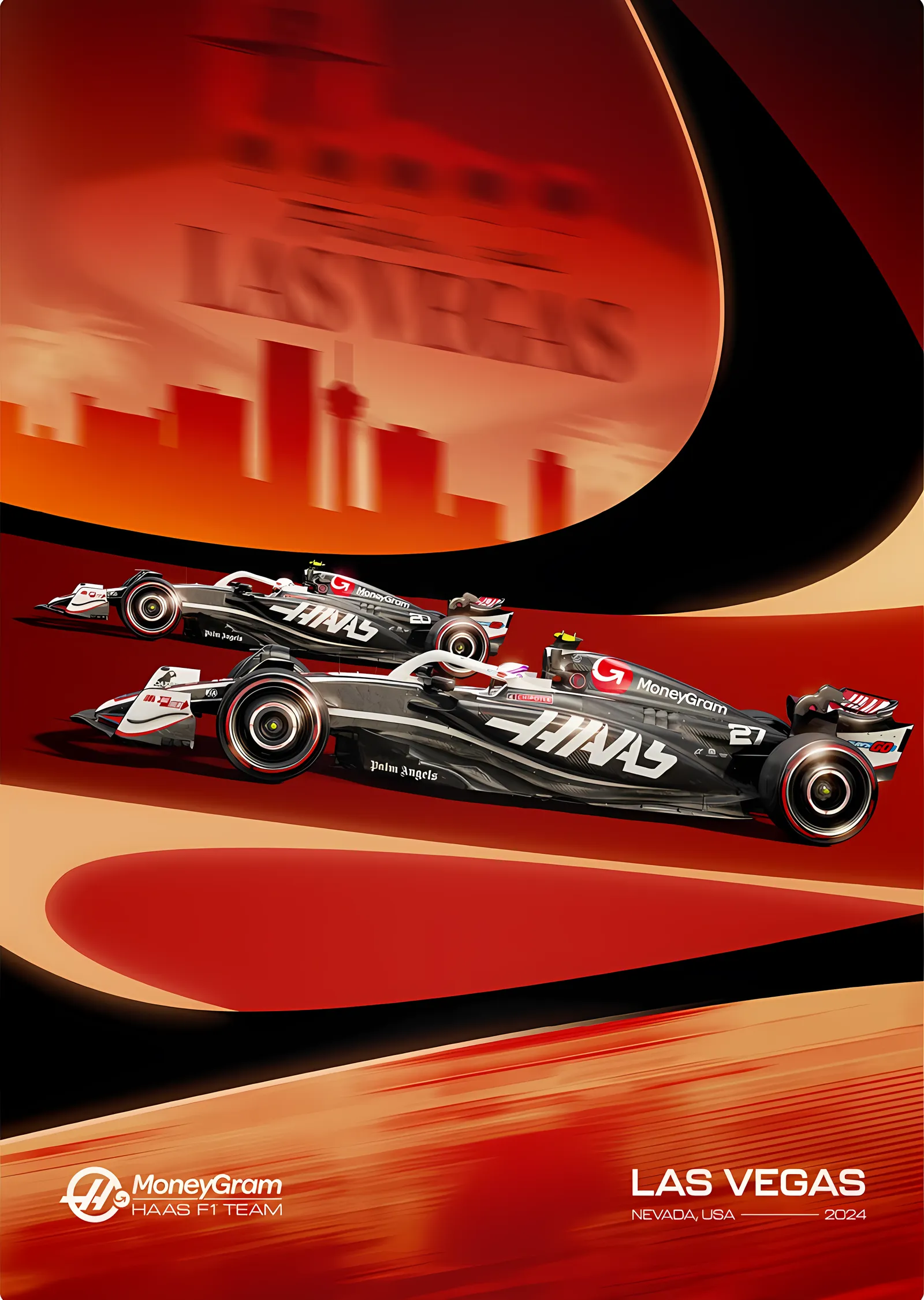 Haas F1 Las Vegas 2024 metal tablo