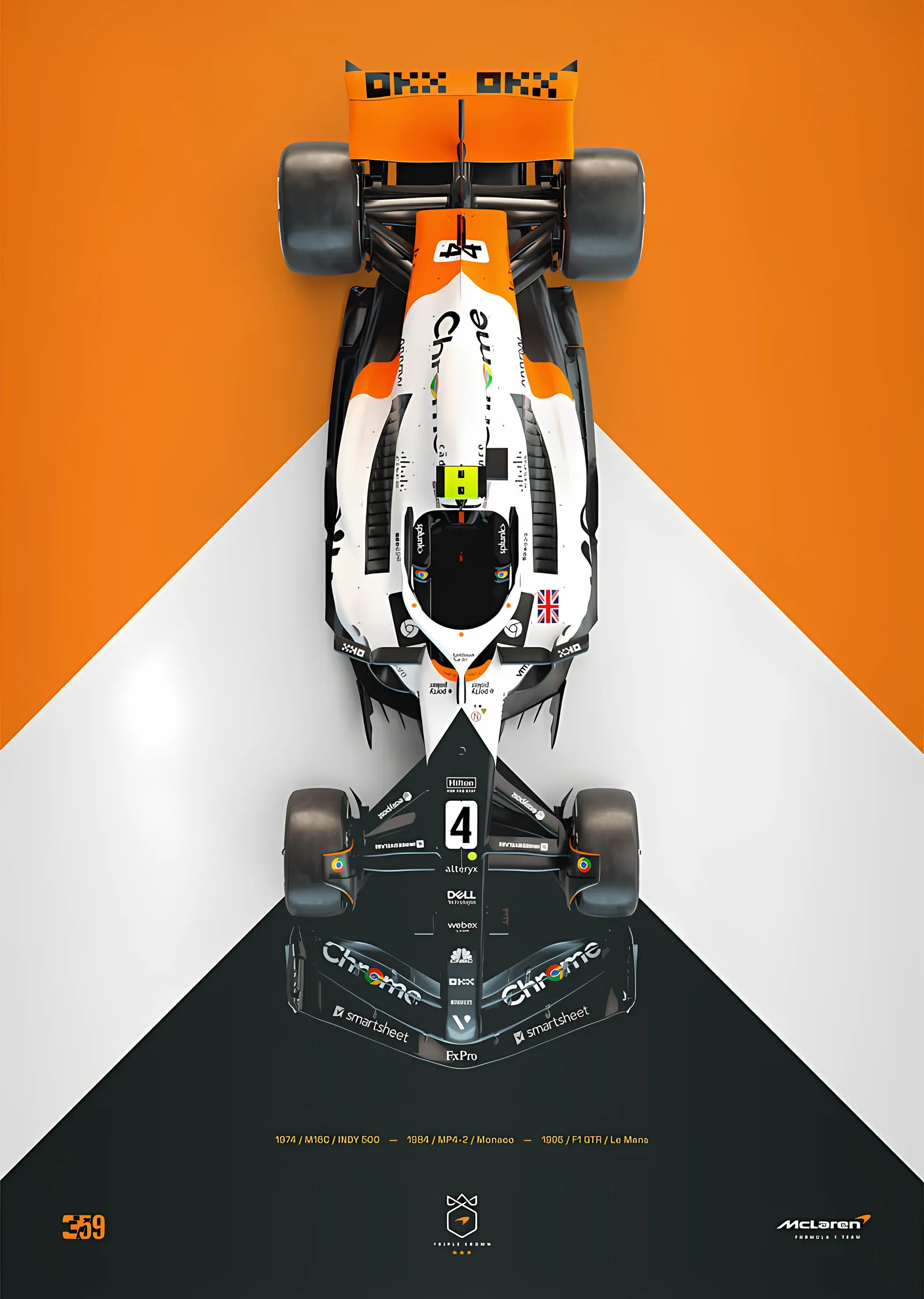 Lando Norris · 2023 Triple Crown Kaplaması 60. Yıl metal tablo