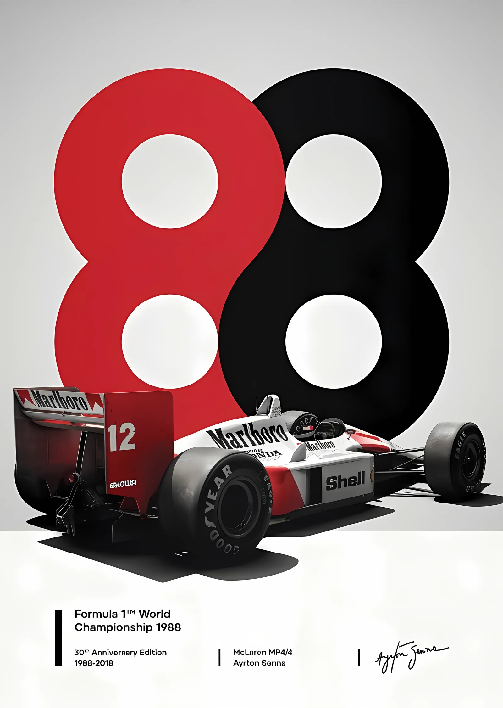 McLaren MP4/4 · 1988 Ayrton Senna 88 San Marino GP metal tablo