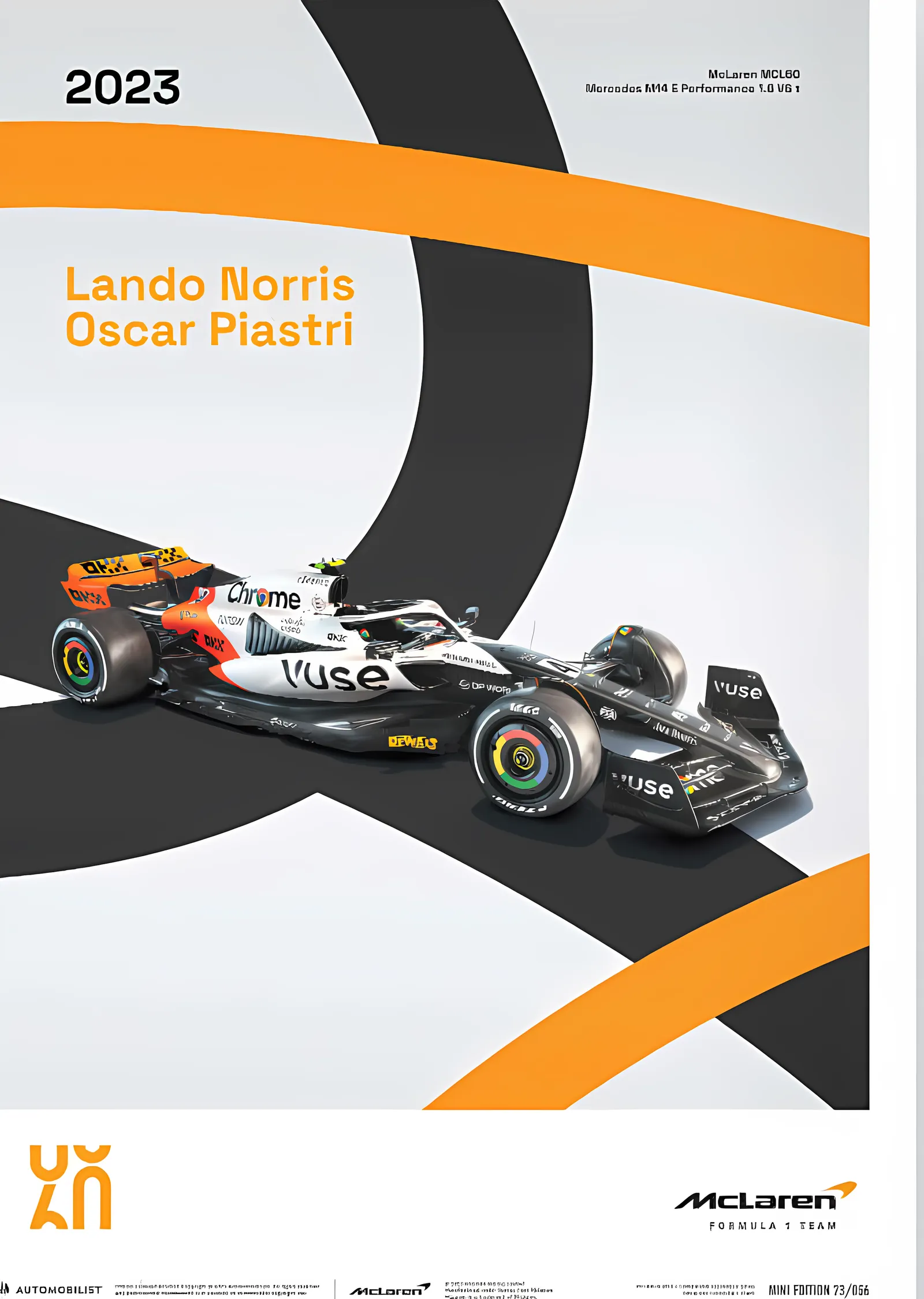 McLaren Racing MCL60 · 2023 60. Yıl metal tablo