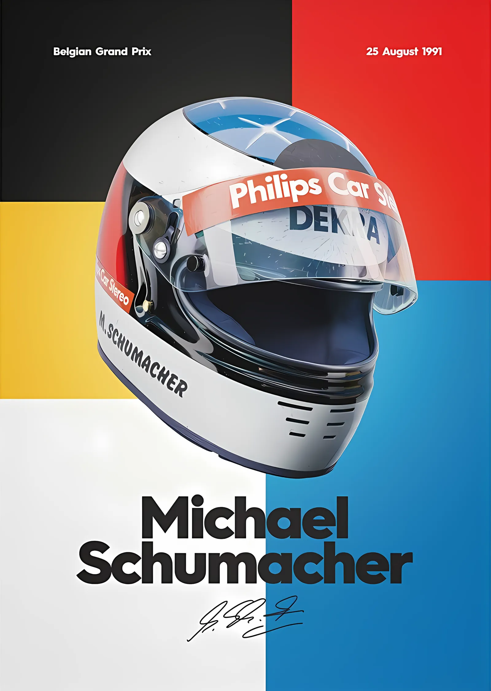 Michael Schumacher · 1991 Kaskı metal tablo